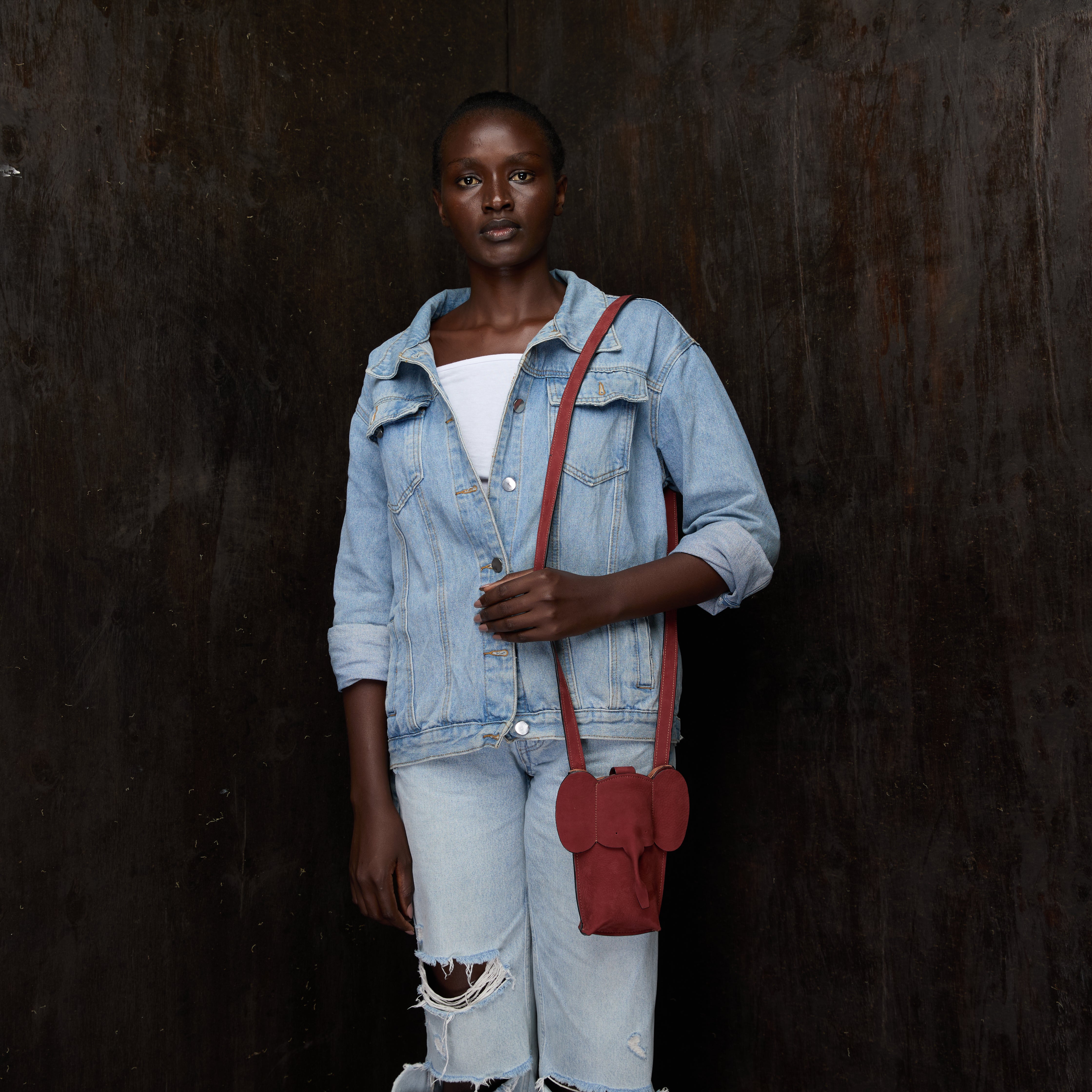 Suede Phone Purse Elephant