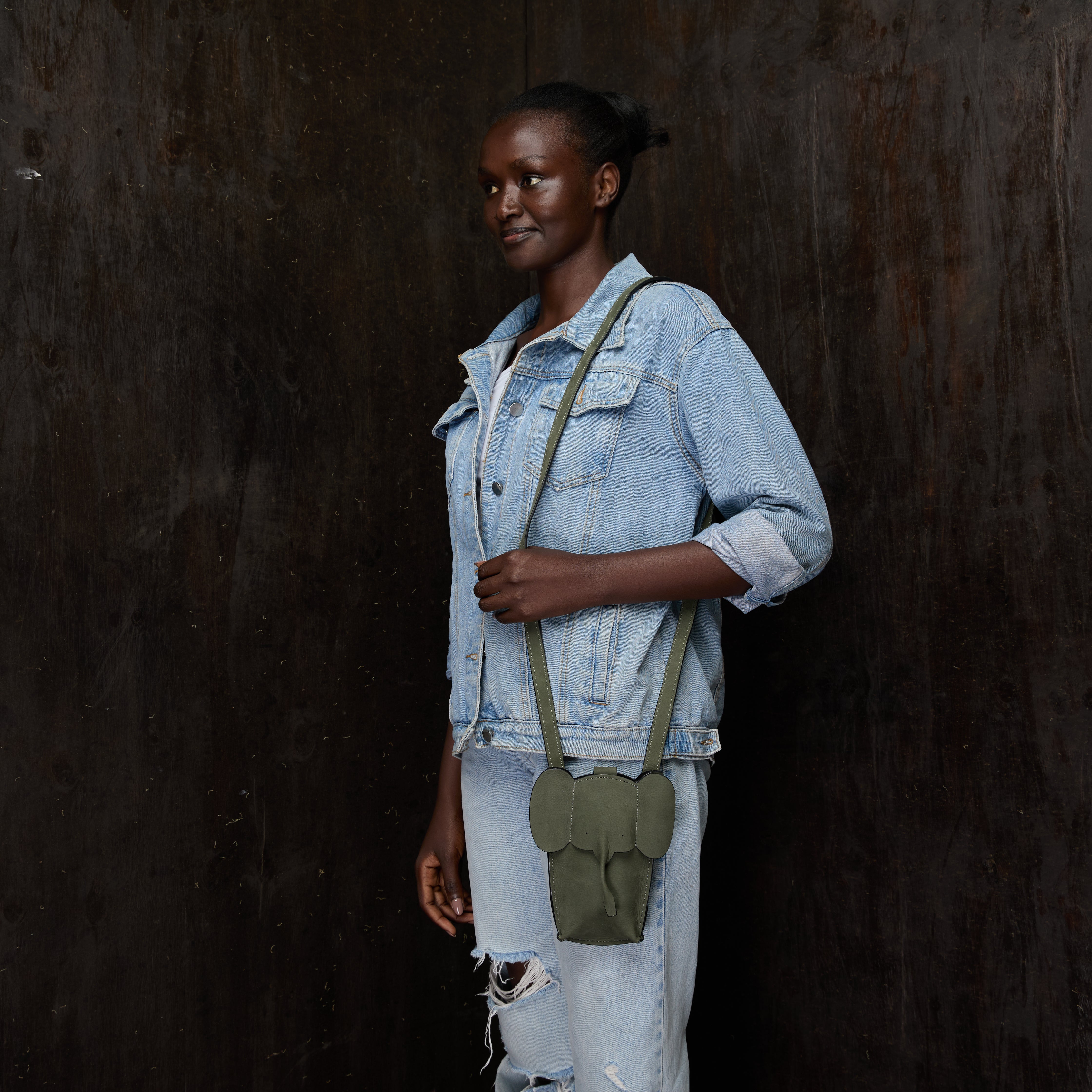 Suede Phone Purse Elephant