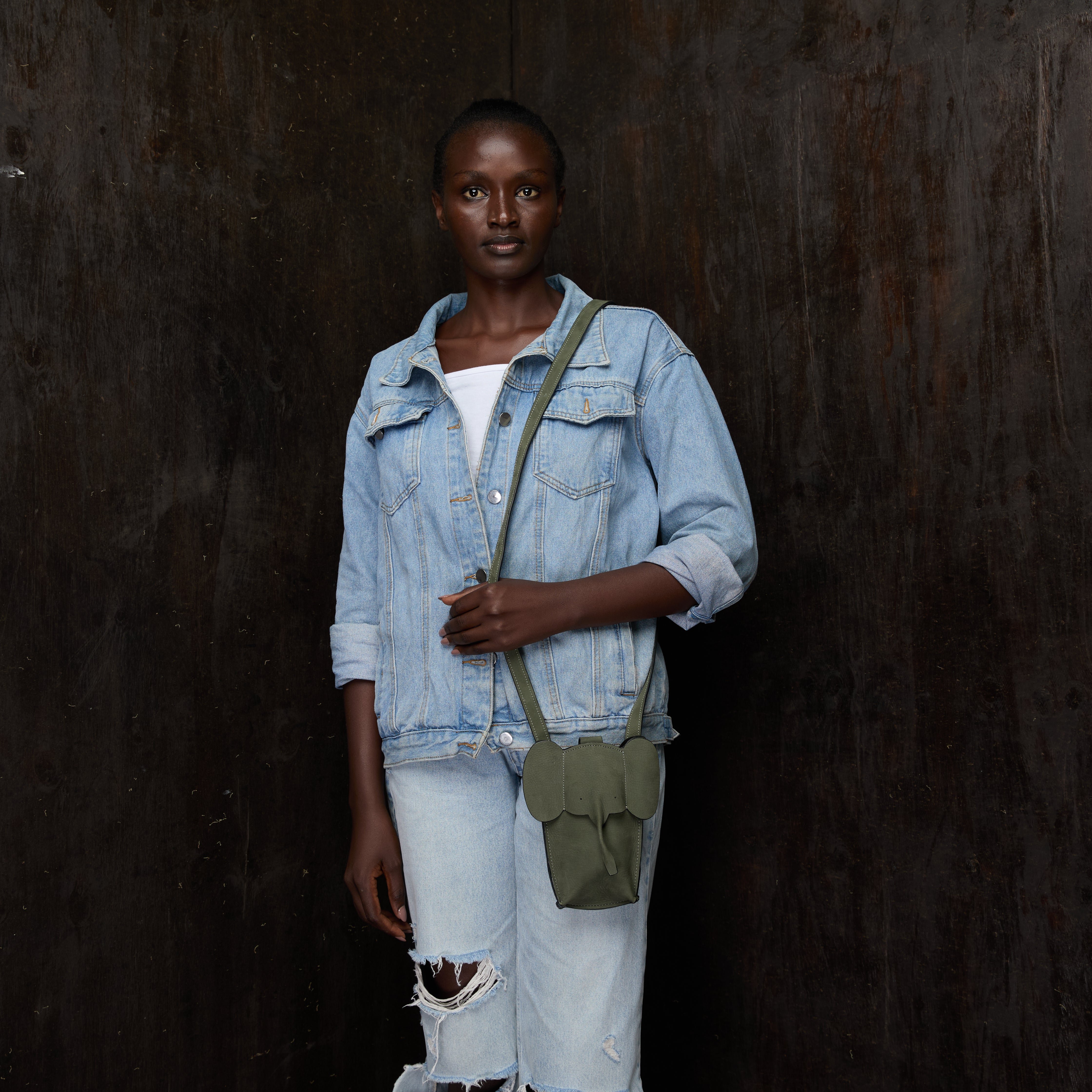 Suede Phone Purse Elephant