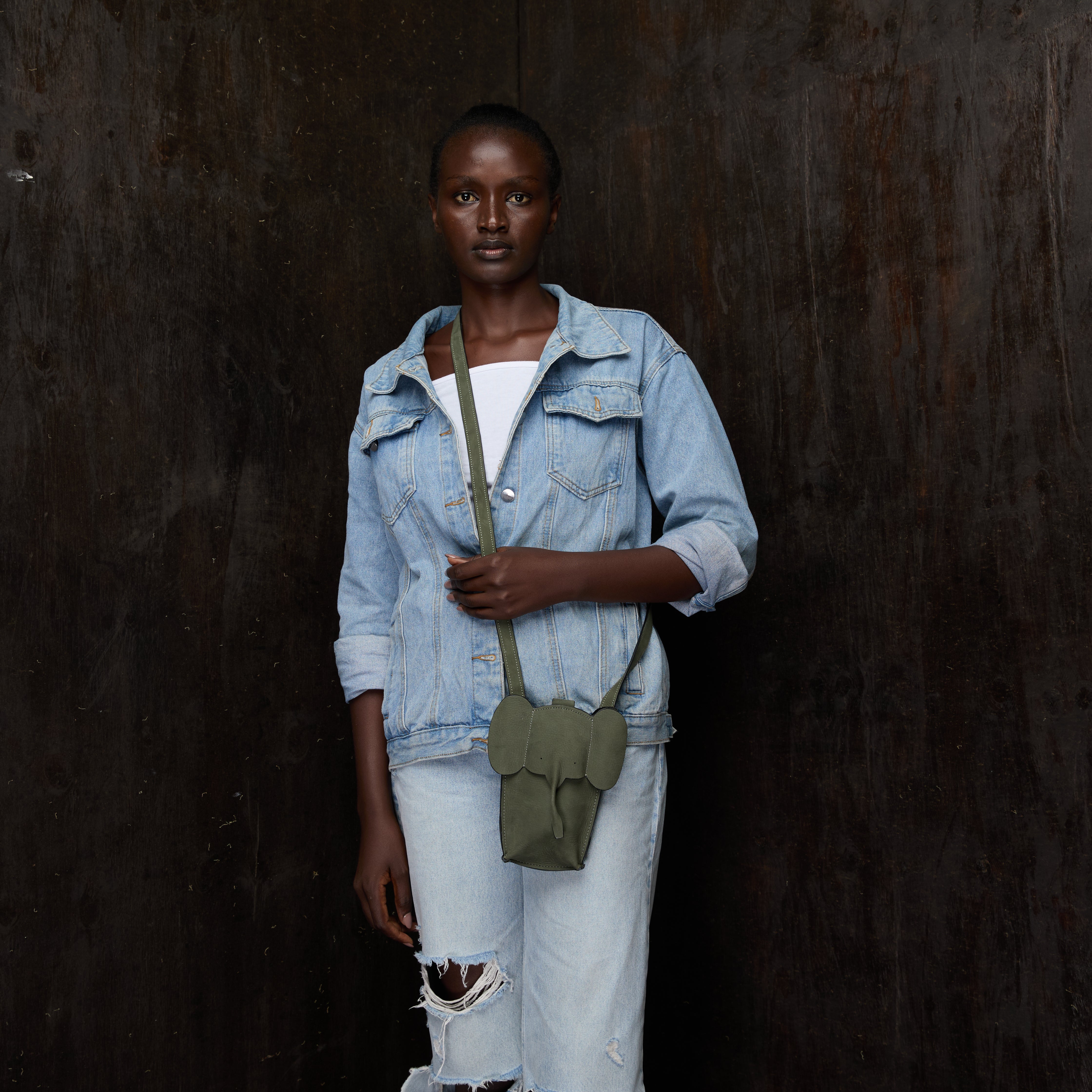 Suede Phone Purse Elephant