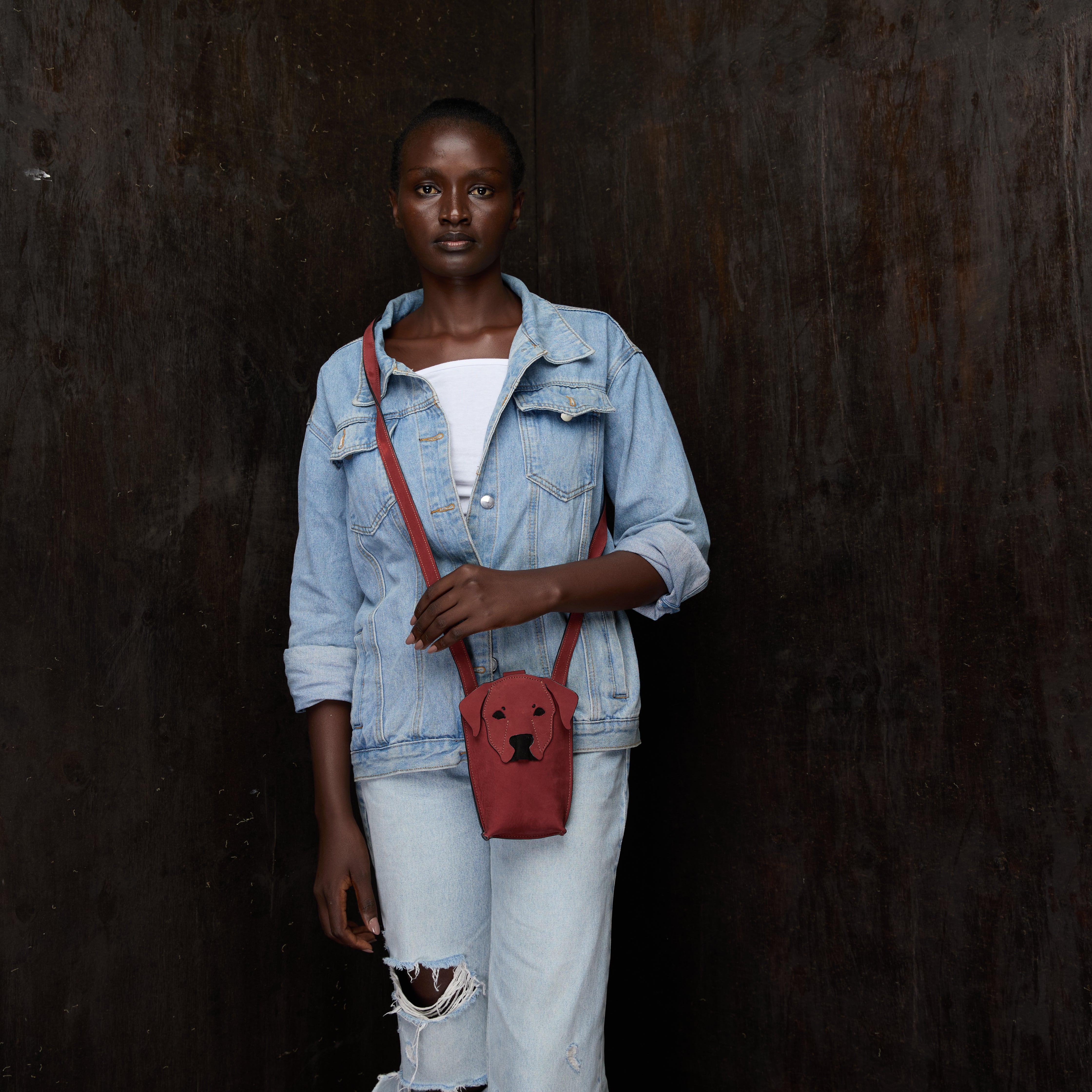 Suede Phone Purse Dog