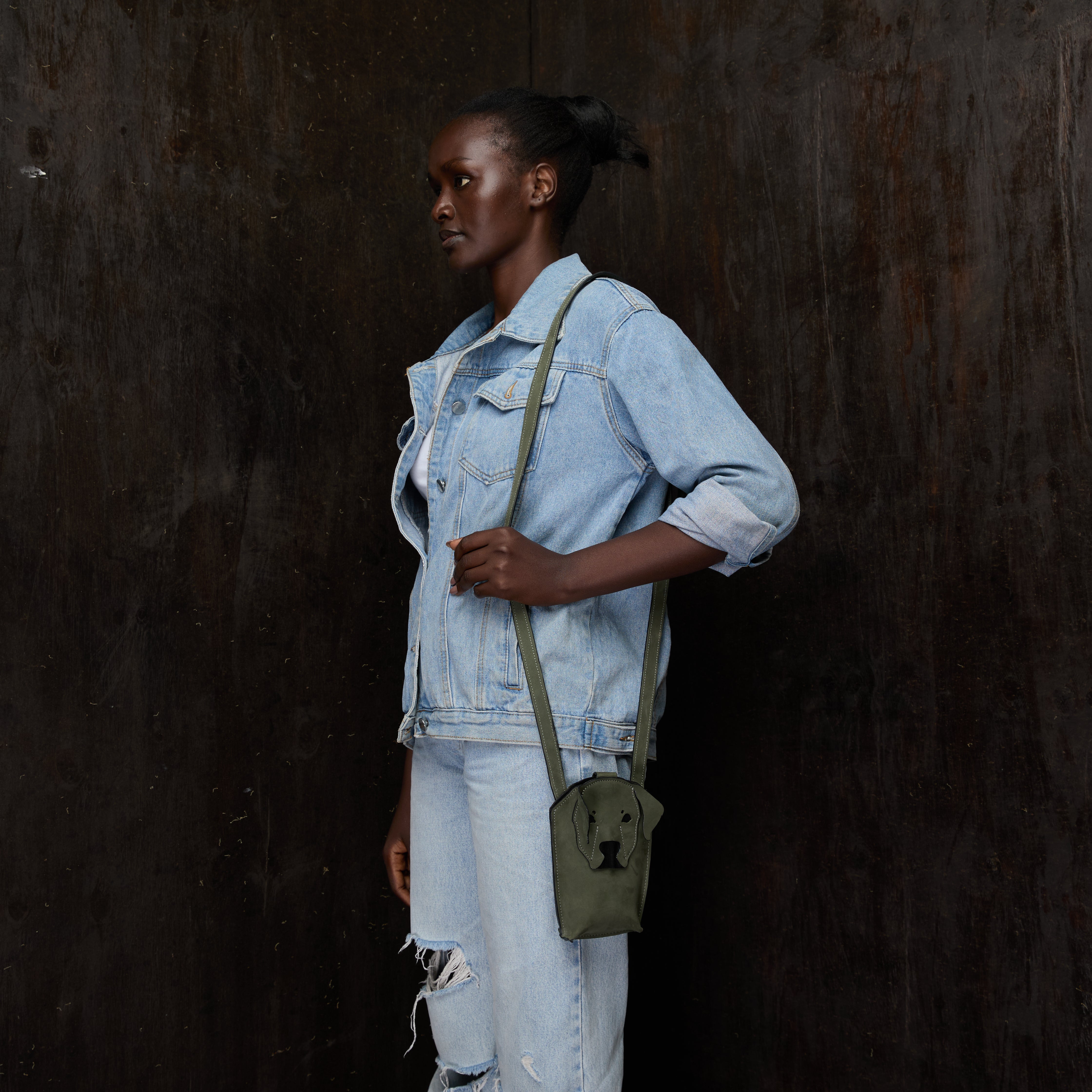 Suede Phone Purse Dog