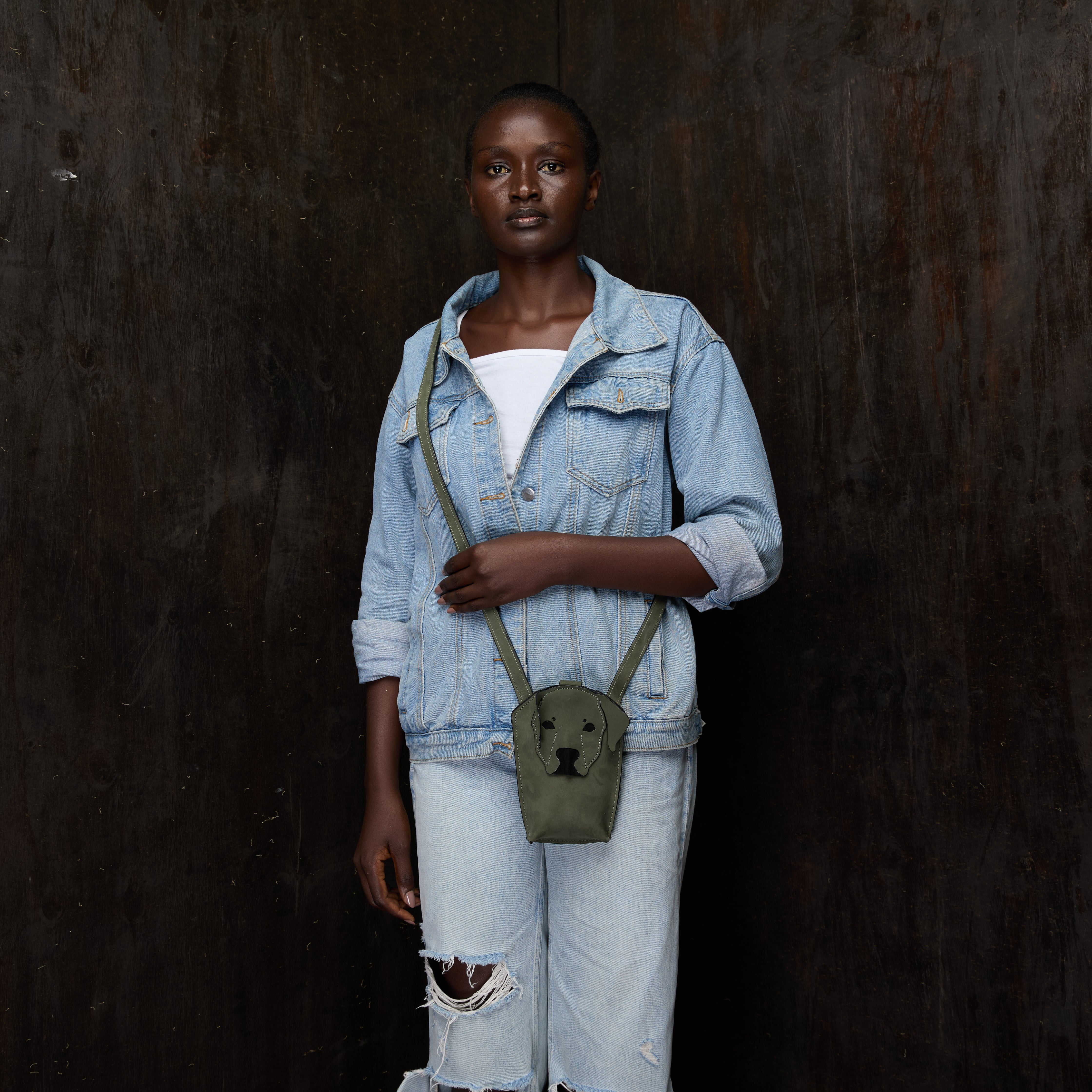 Suede Phone Purse Dog