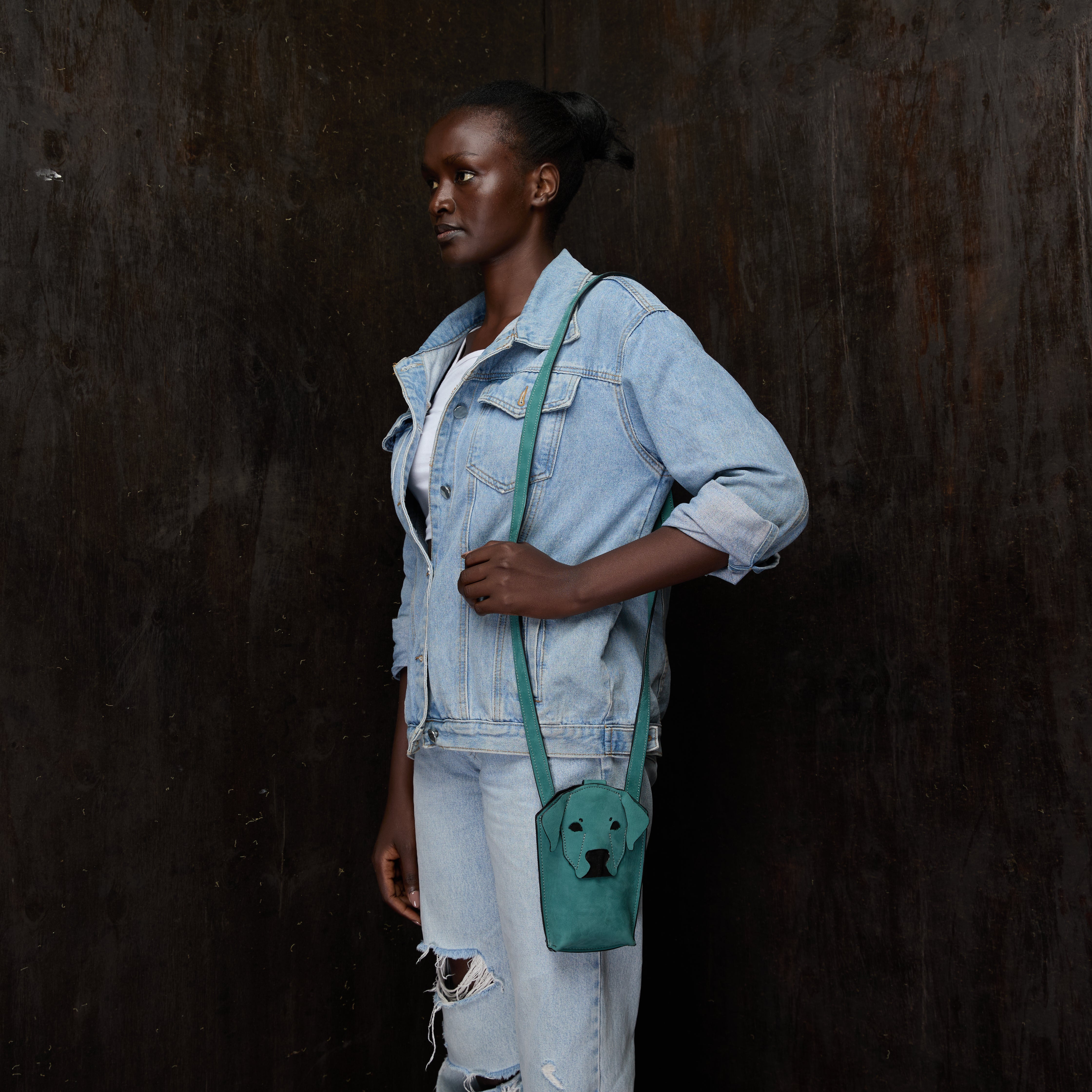 Suede Phone Purse Dog