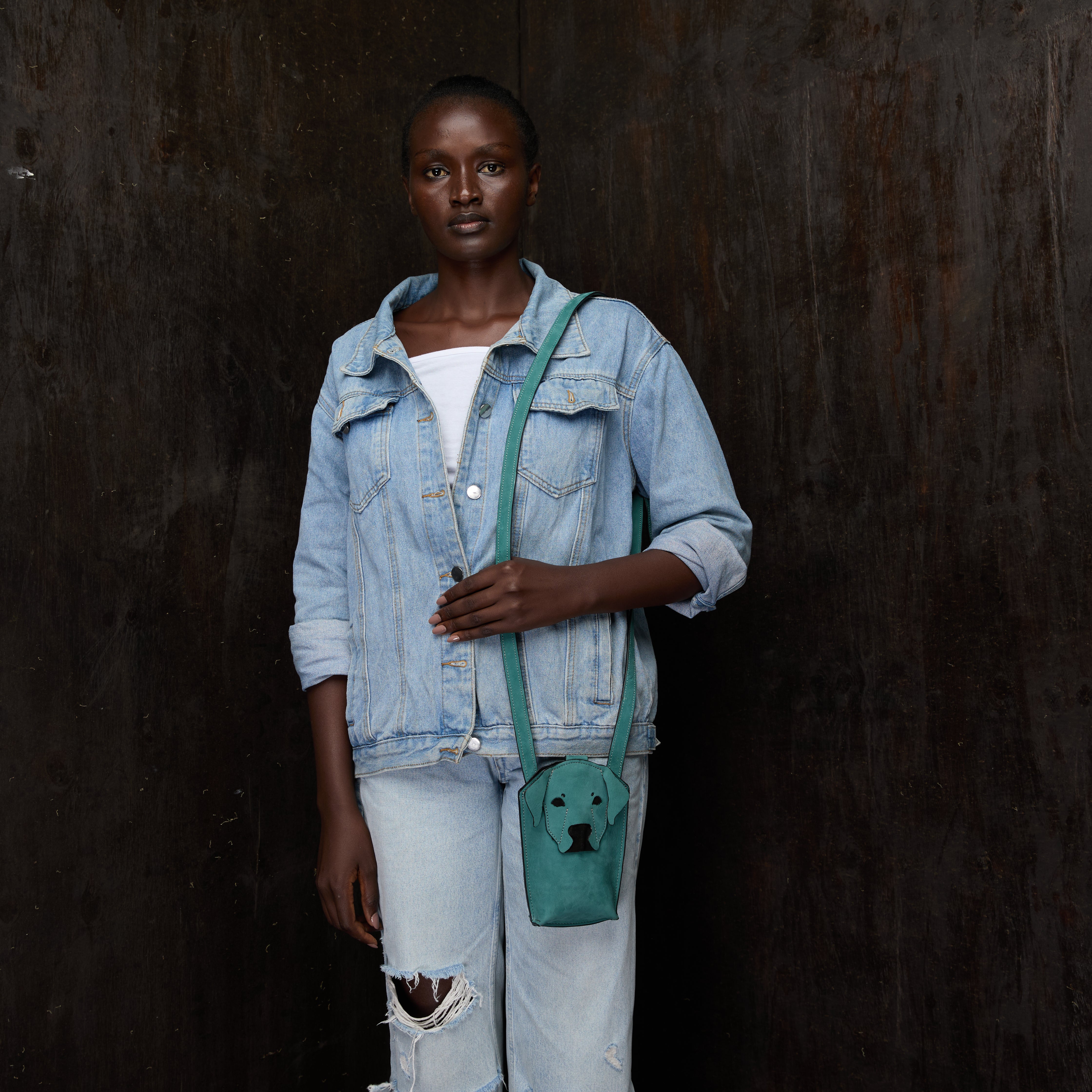 Suede Phone Purse Dog