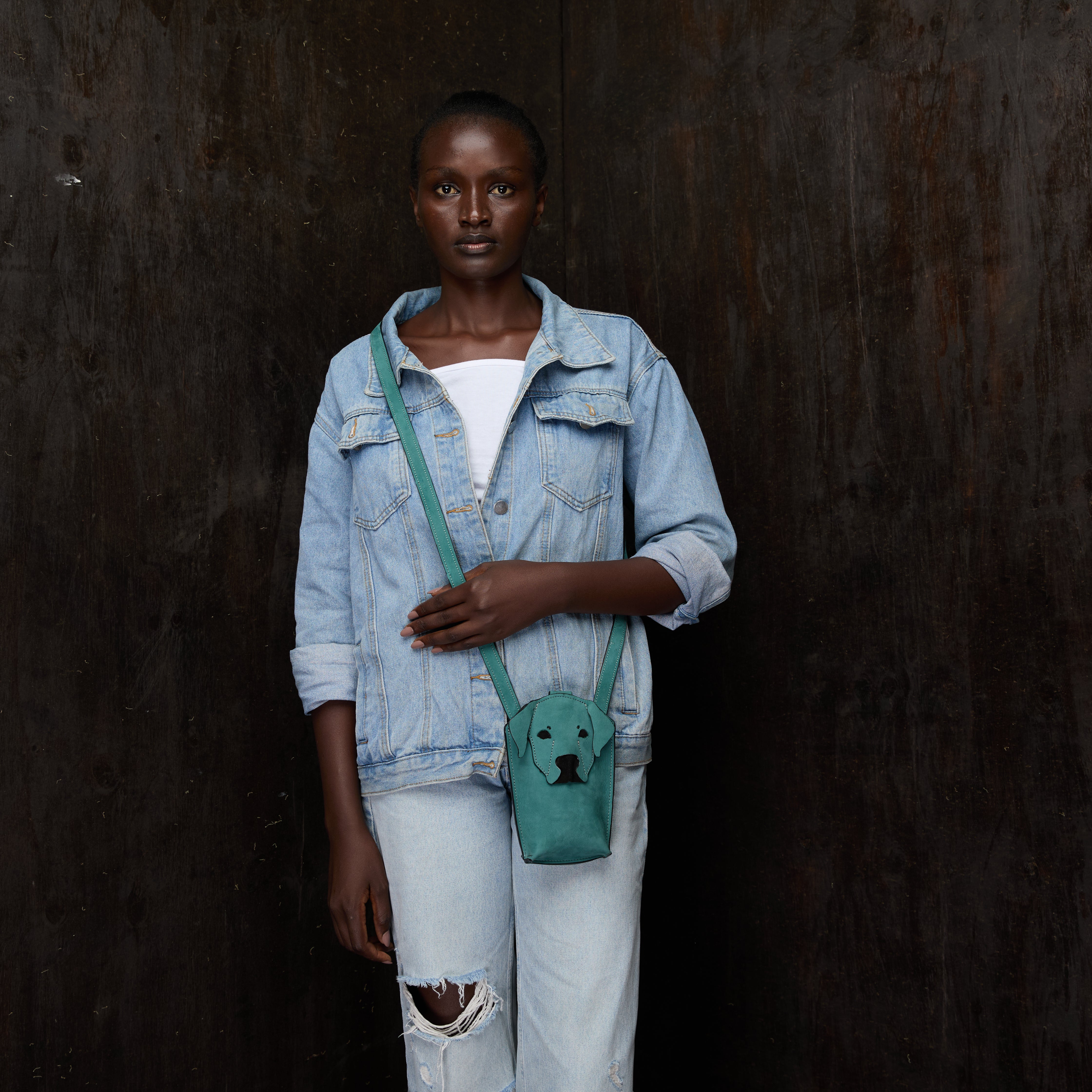 Suede Phone Purse Dog