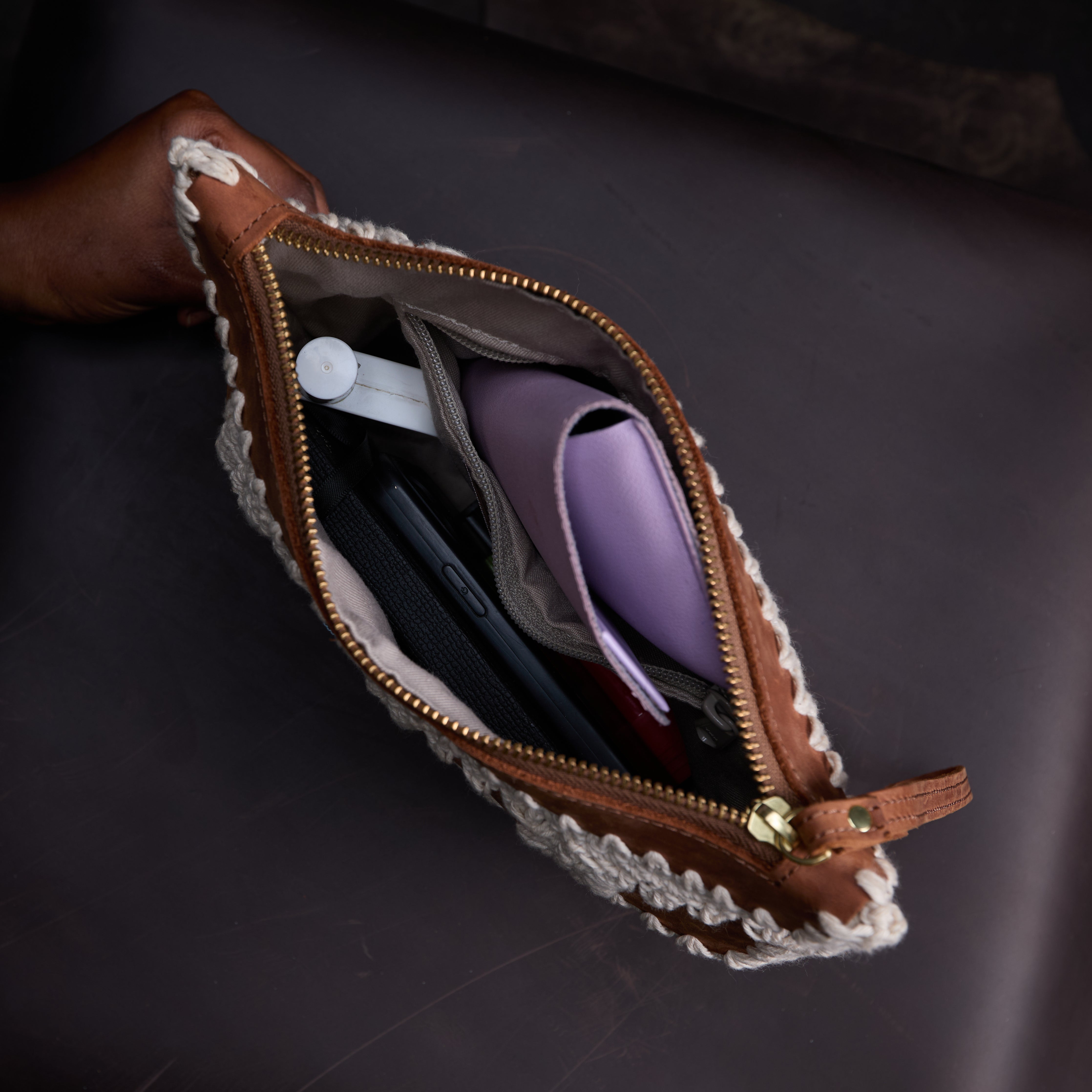 Pull-up Crochet pouch