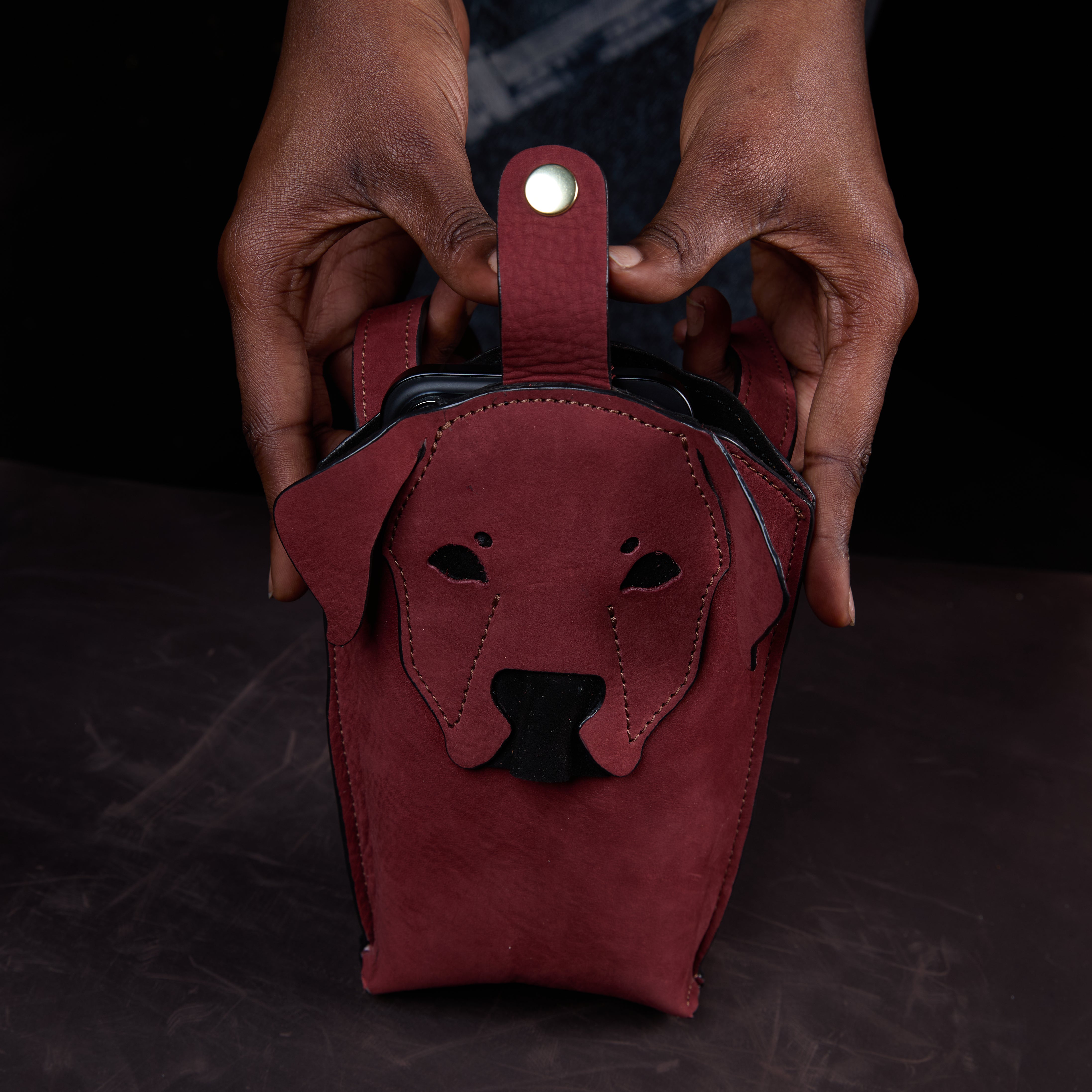 Suede Phone Purse Dog