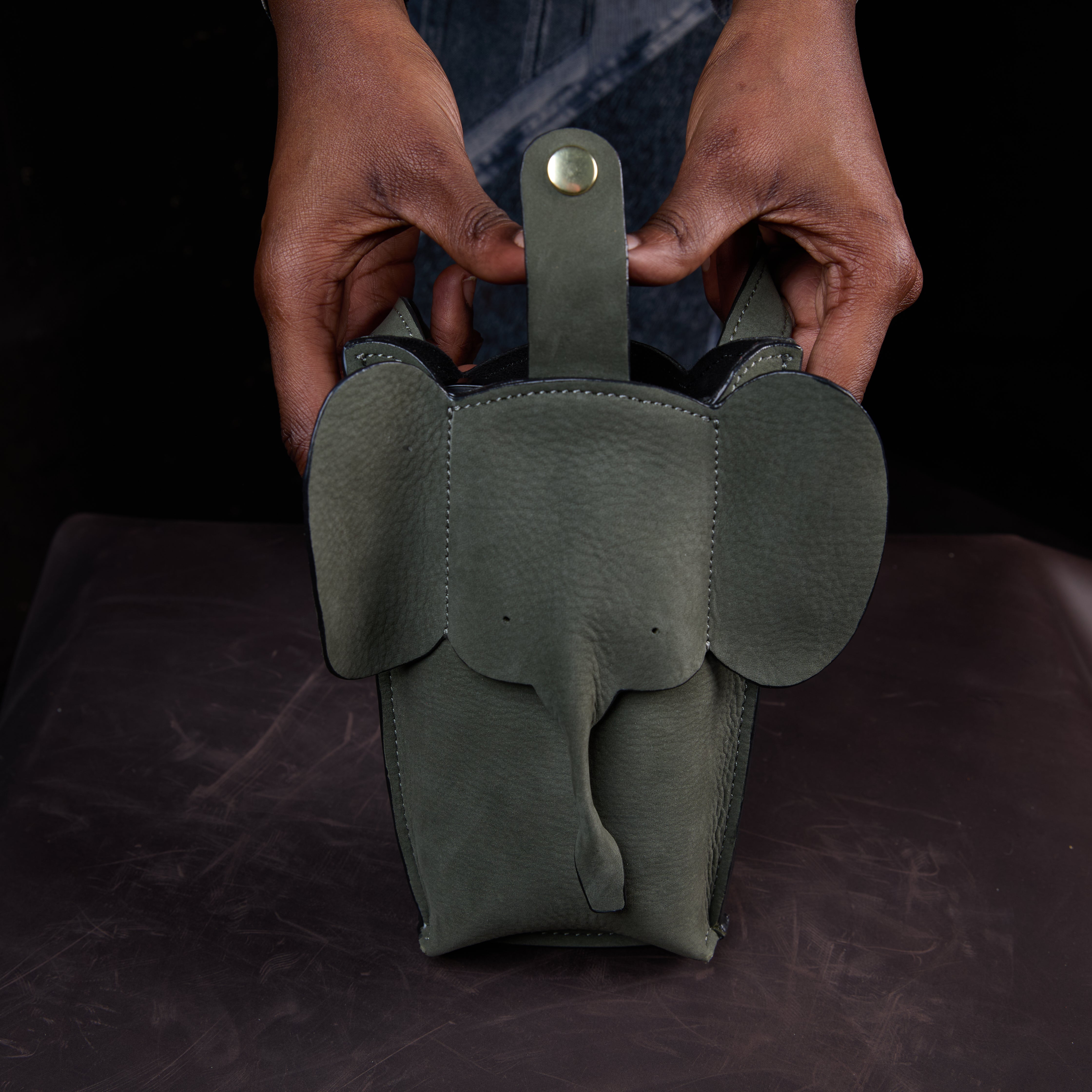 Suede Phone Purse Elephant