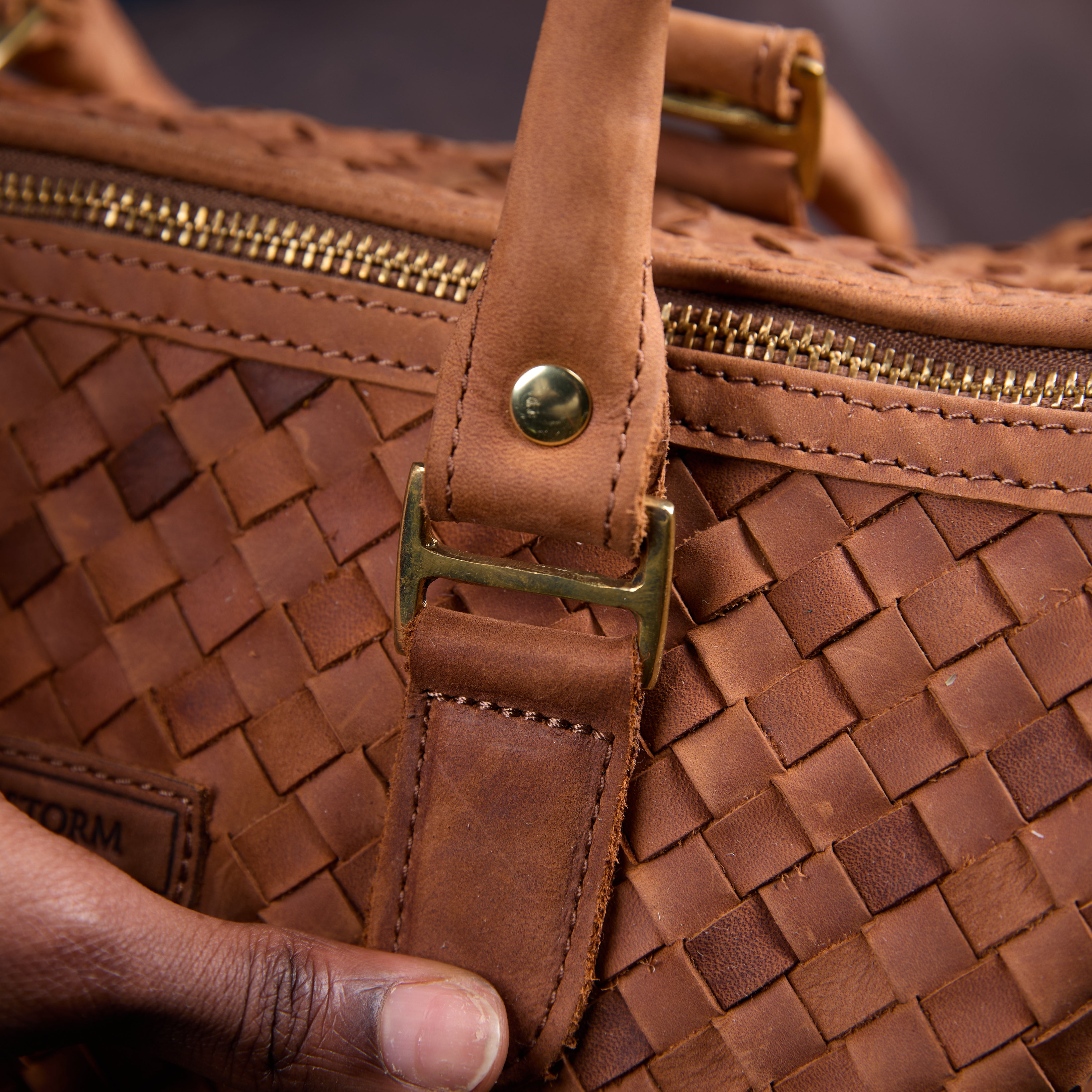 Pull-up Leather Virginia Bag Woven