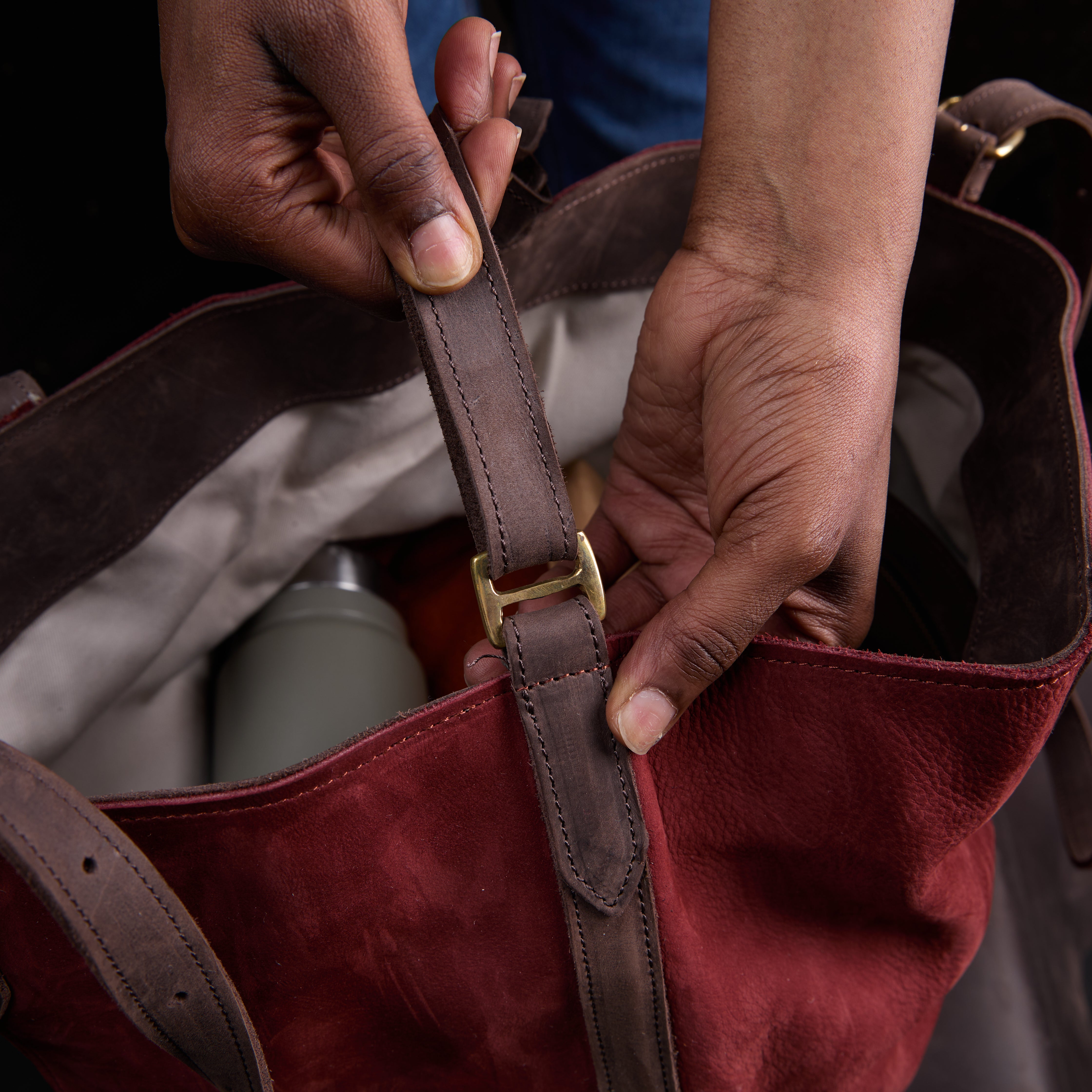 Suede Tote (Flower Beaded)