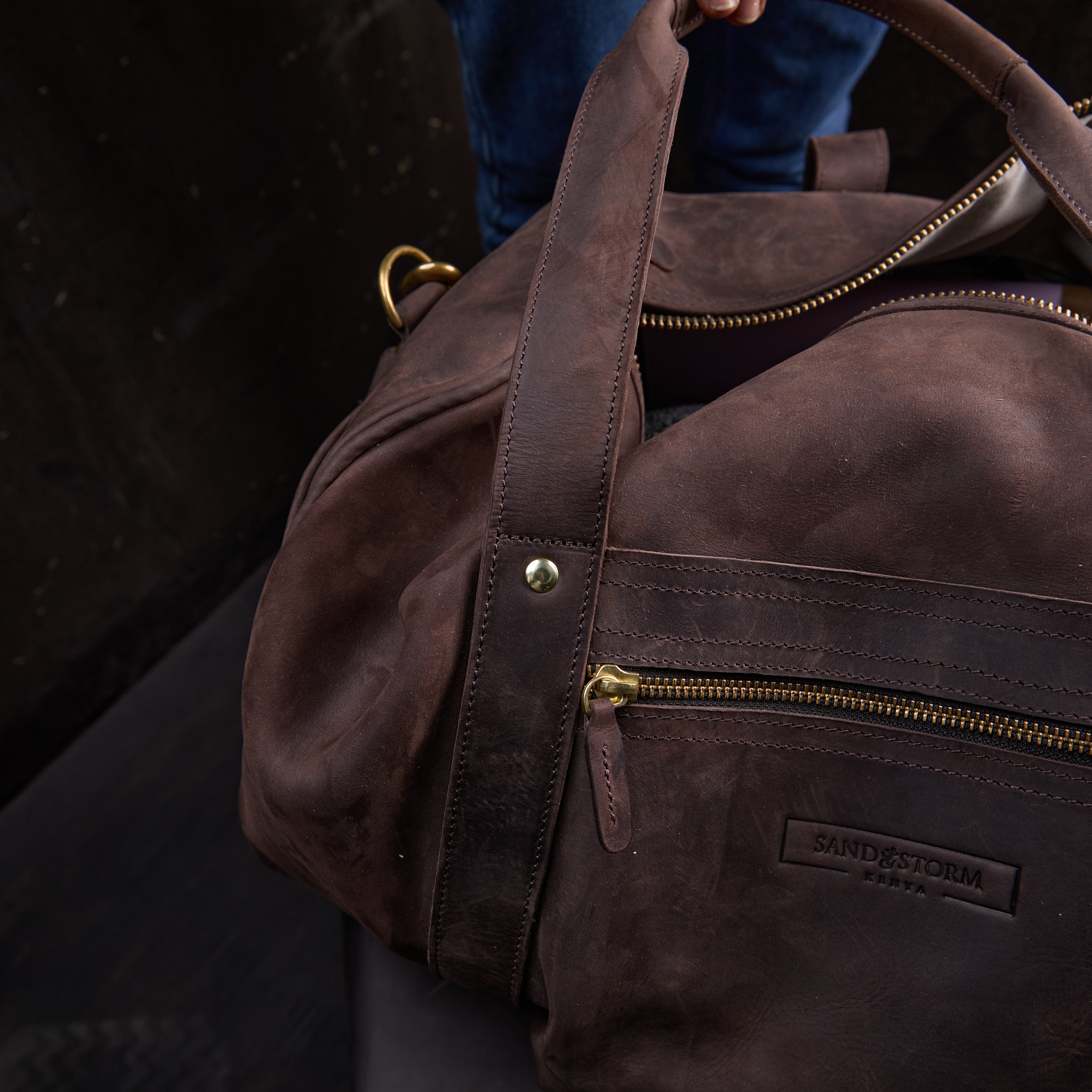 Suede Tote (Flower Beaded)