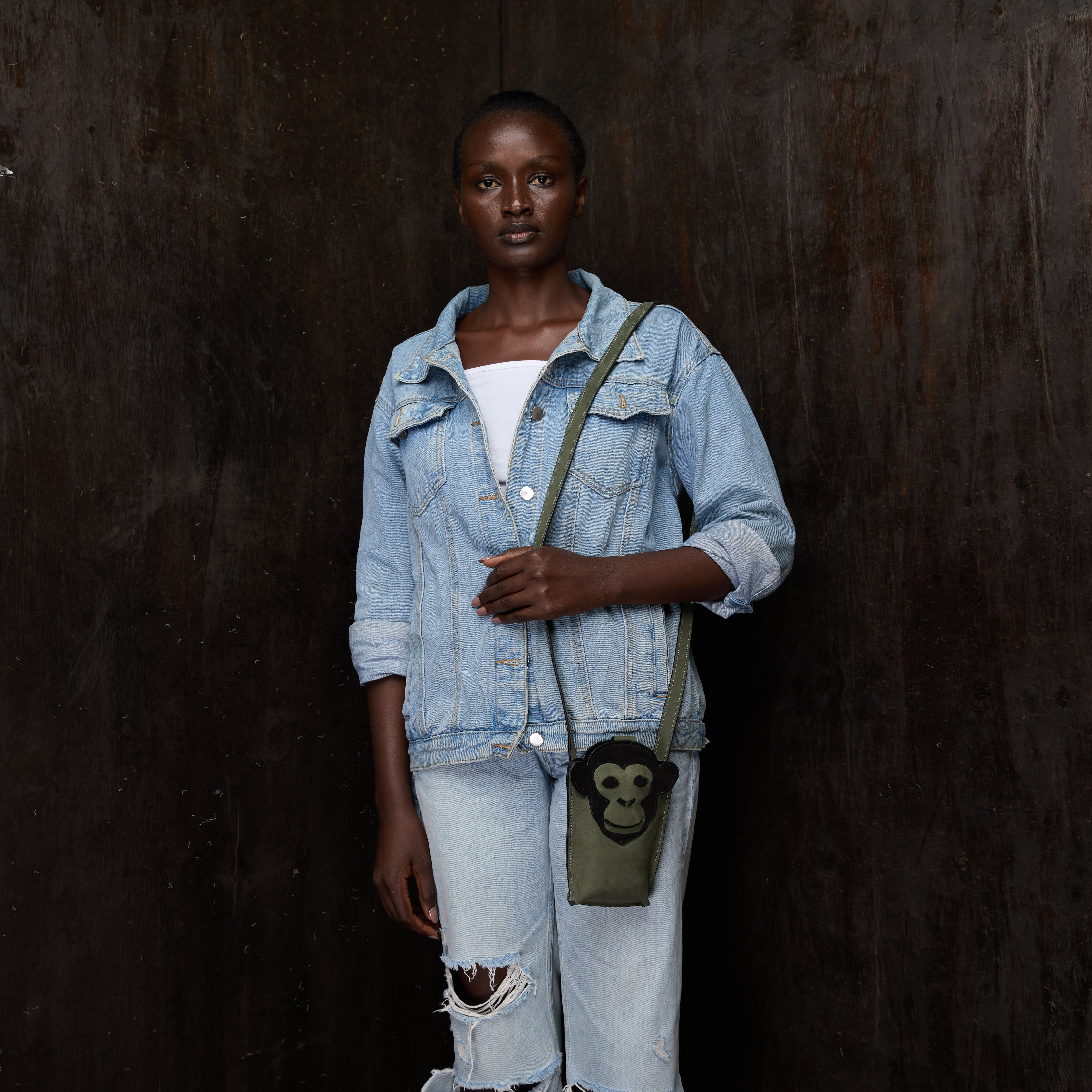 Suede Phone Purse Chimpanzee