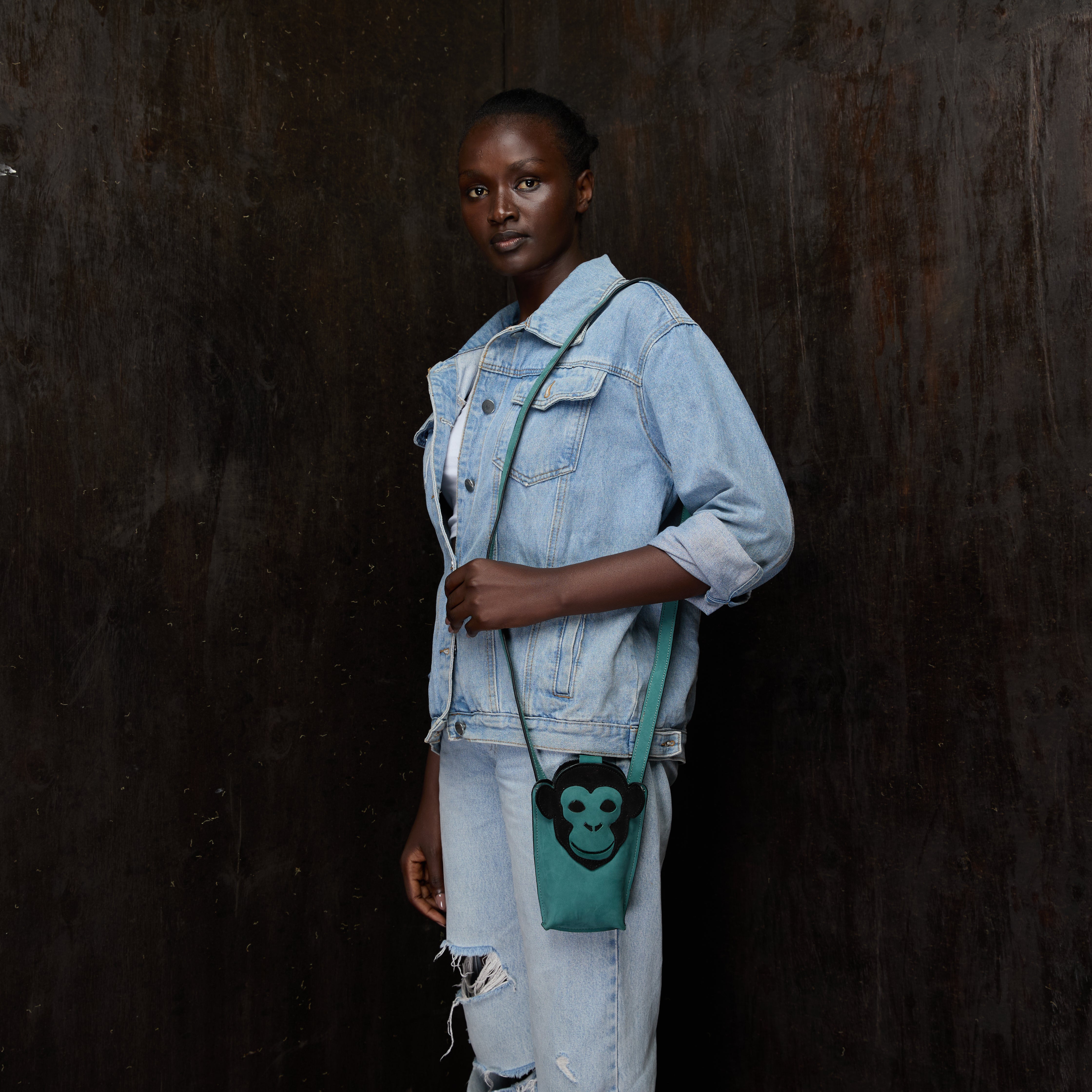 Suede Phone Purse Chimpanzee