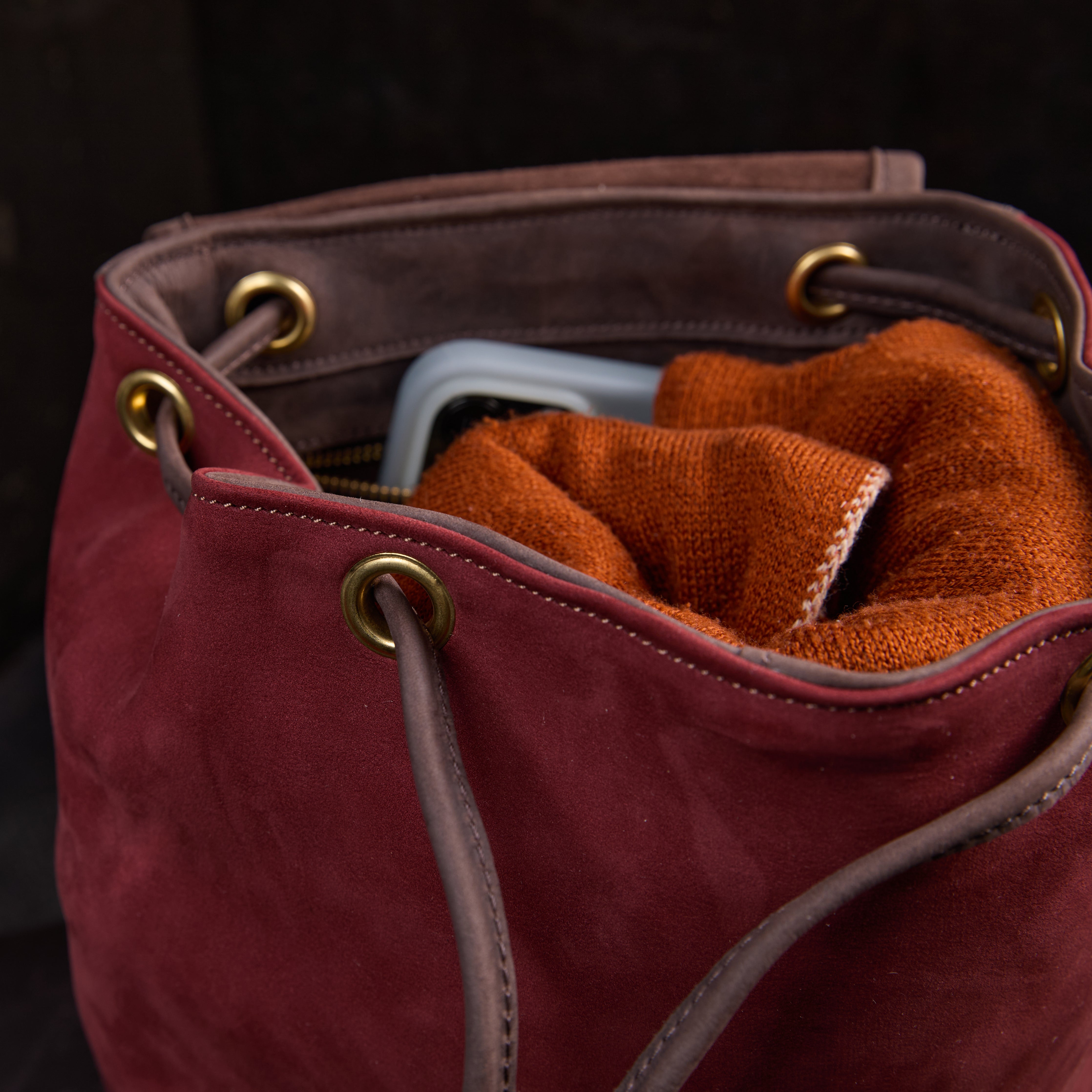 Suede Cecilia Backpack (Mocha Leather)