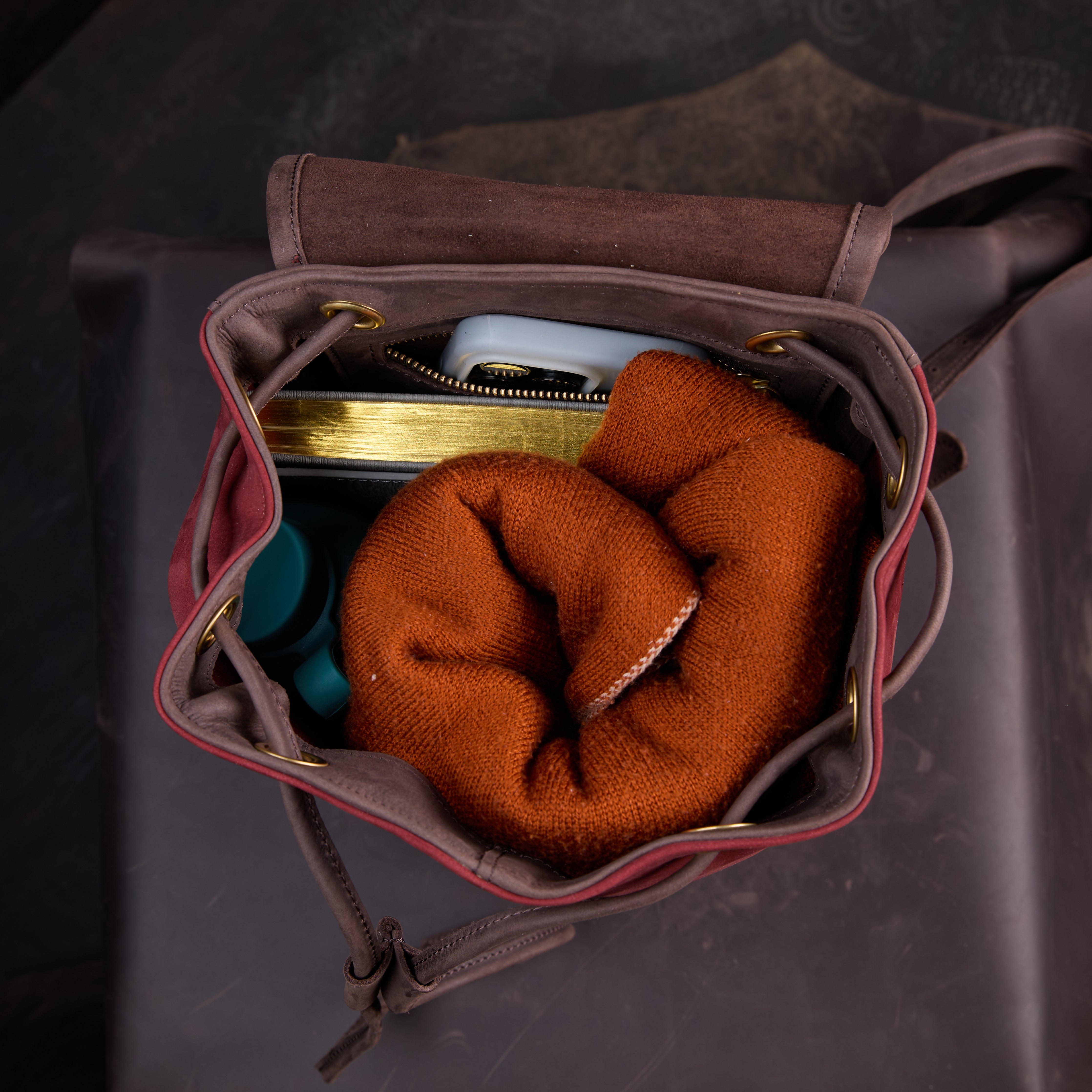 Suede Cecilia Backpack (Mocha Leather)