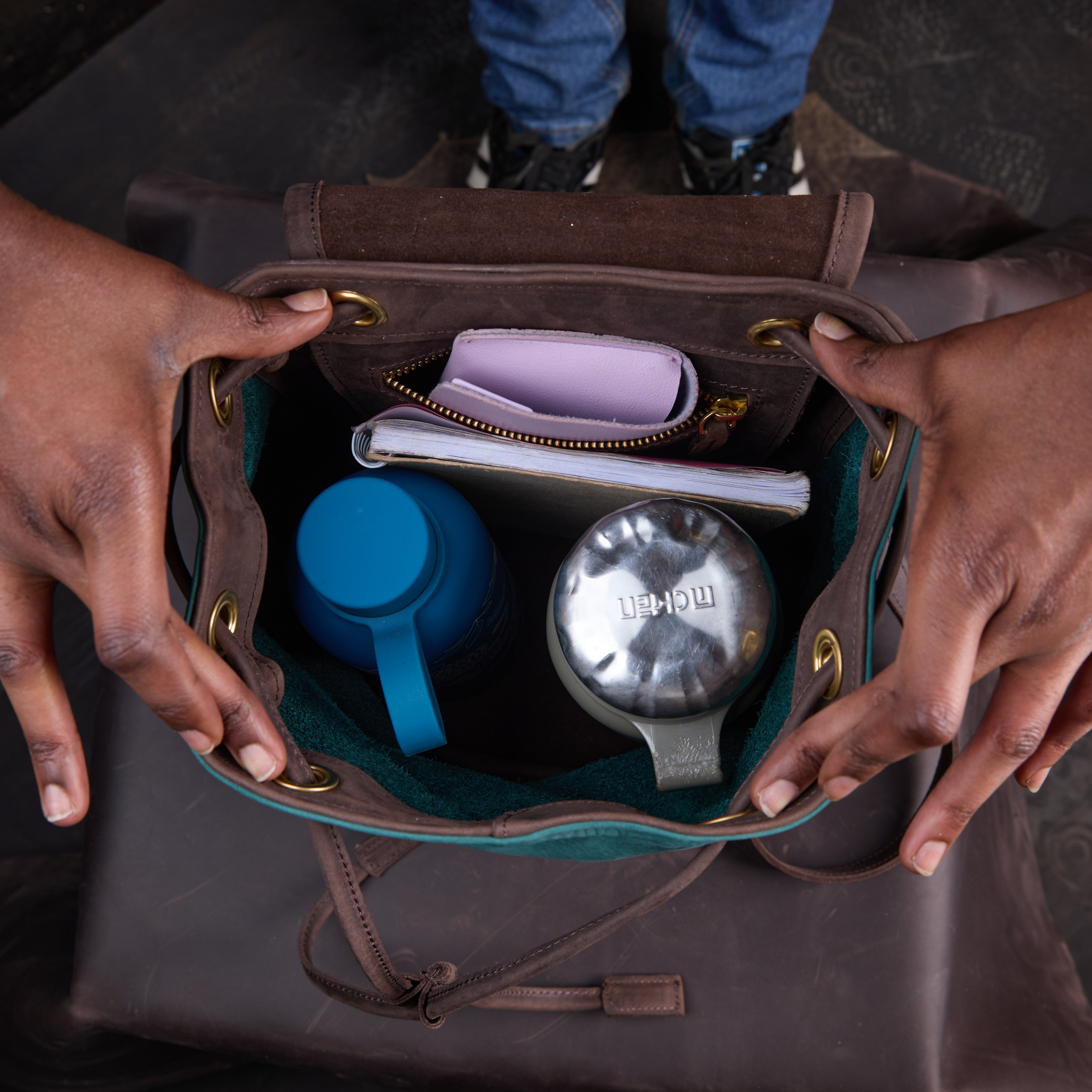 Suede Cecilia Backpack (Mocha Leather)