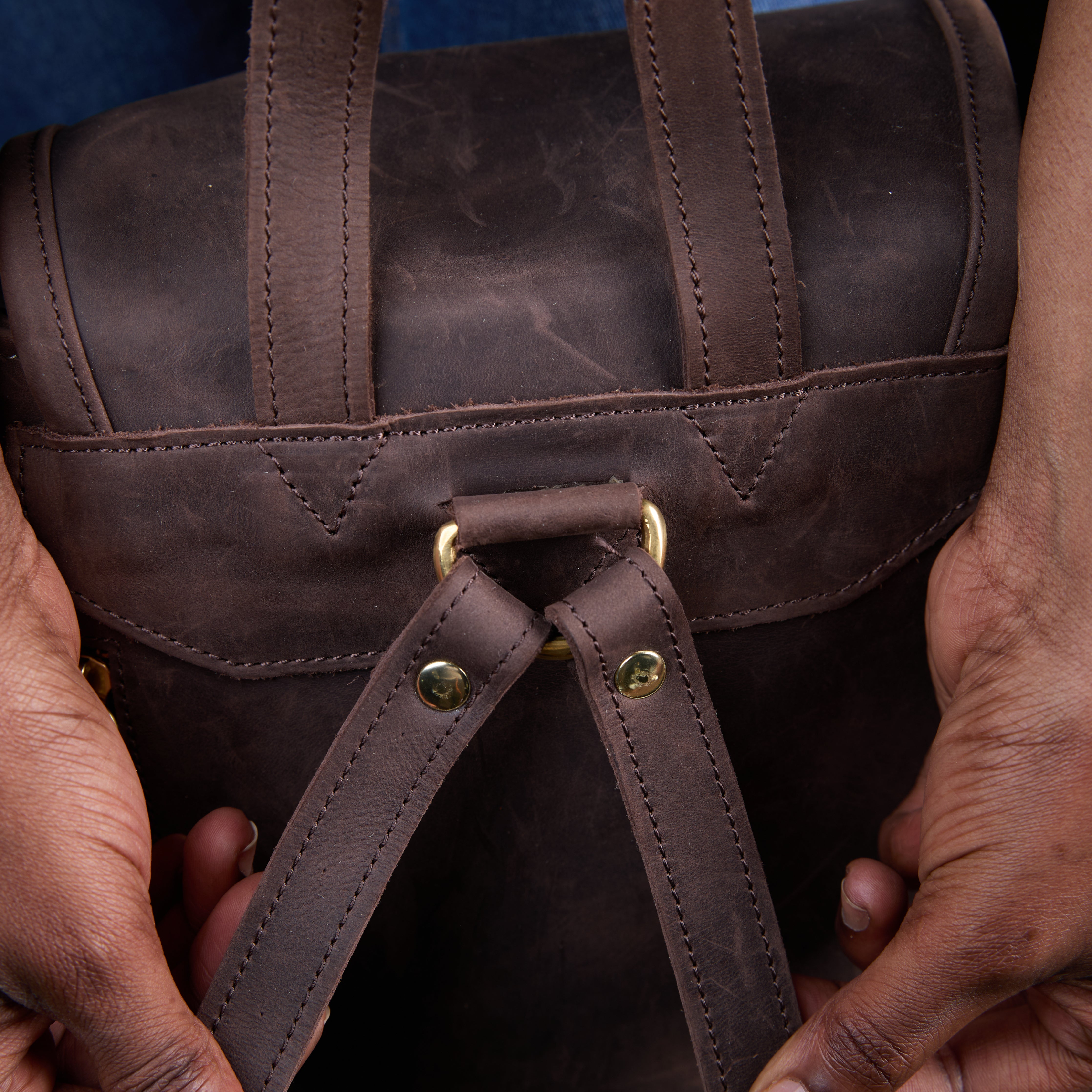 Suede Cecilia Backpack (Mocha Leather)