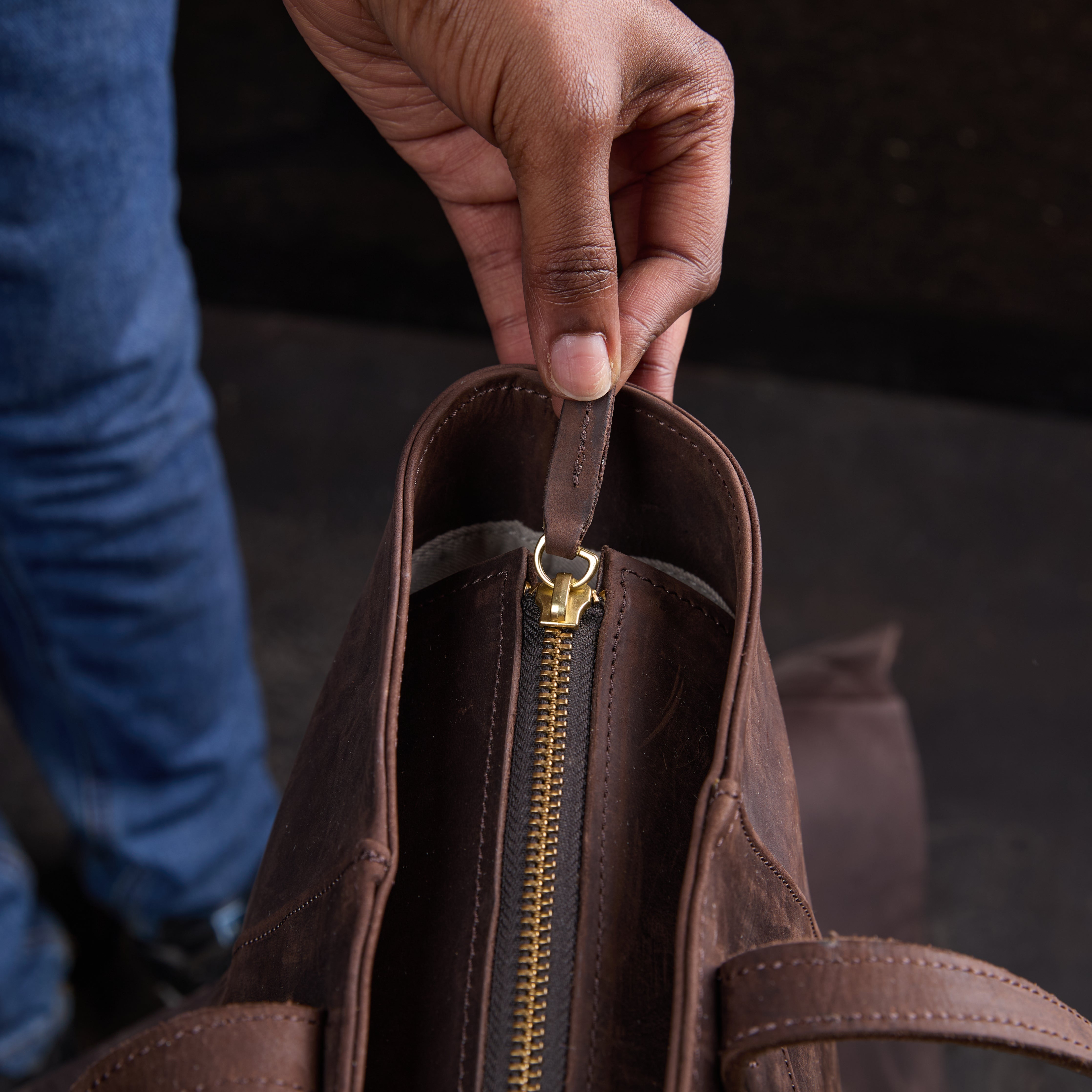 Pull-up Leather Faith tote