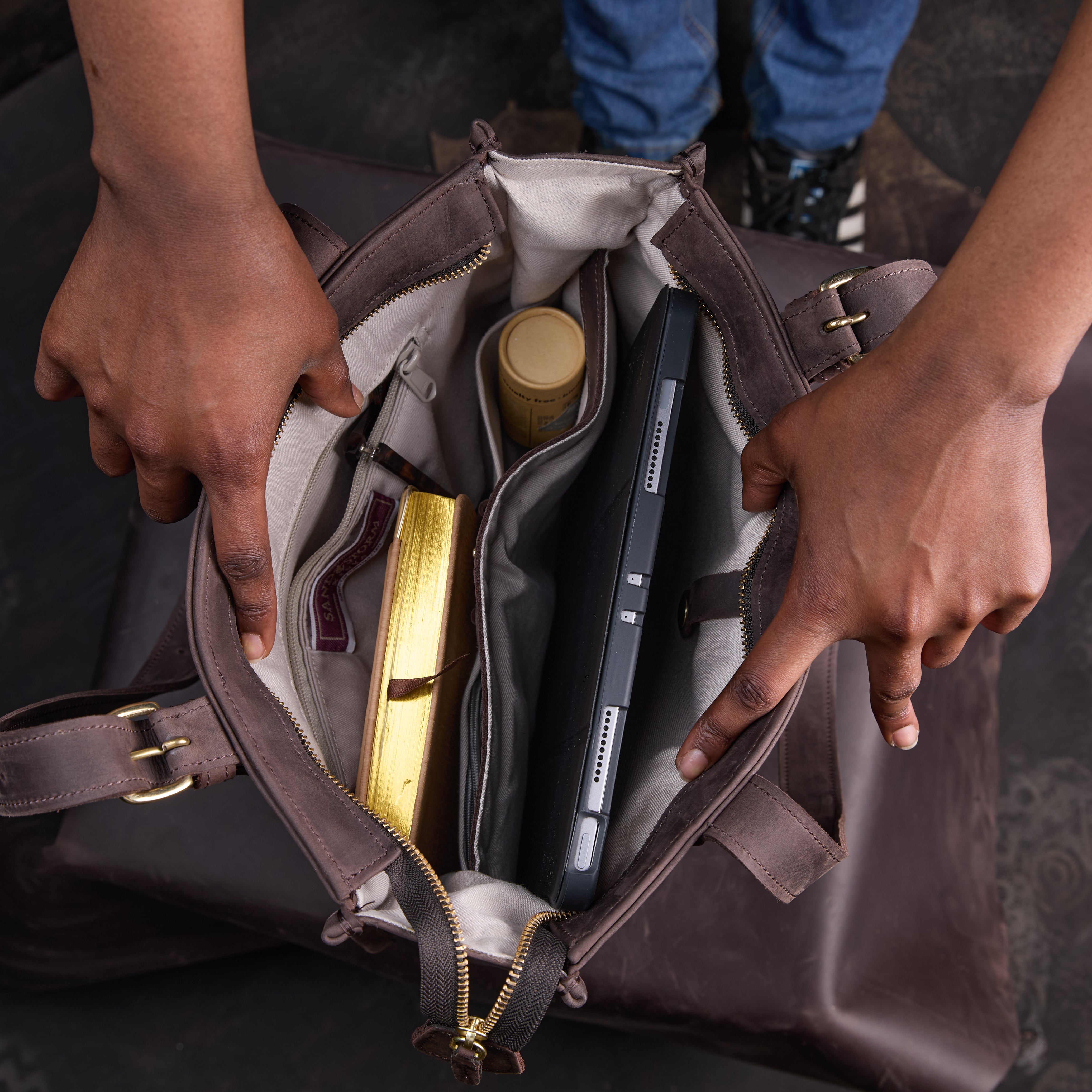 Pull-up Leather Pauline Tote