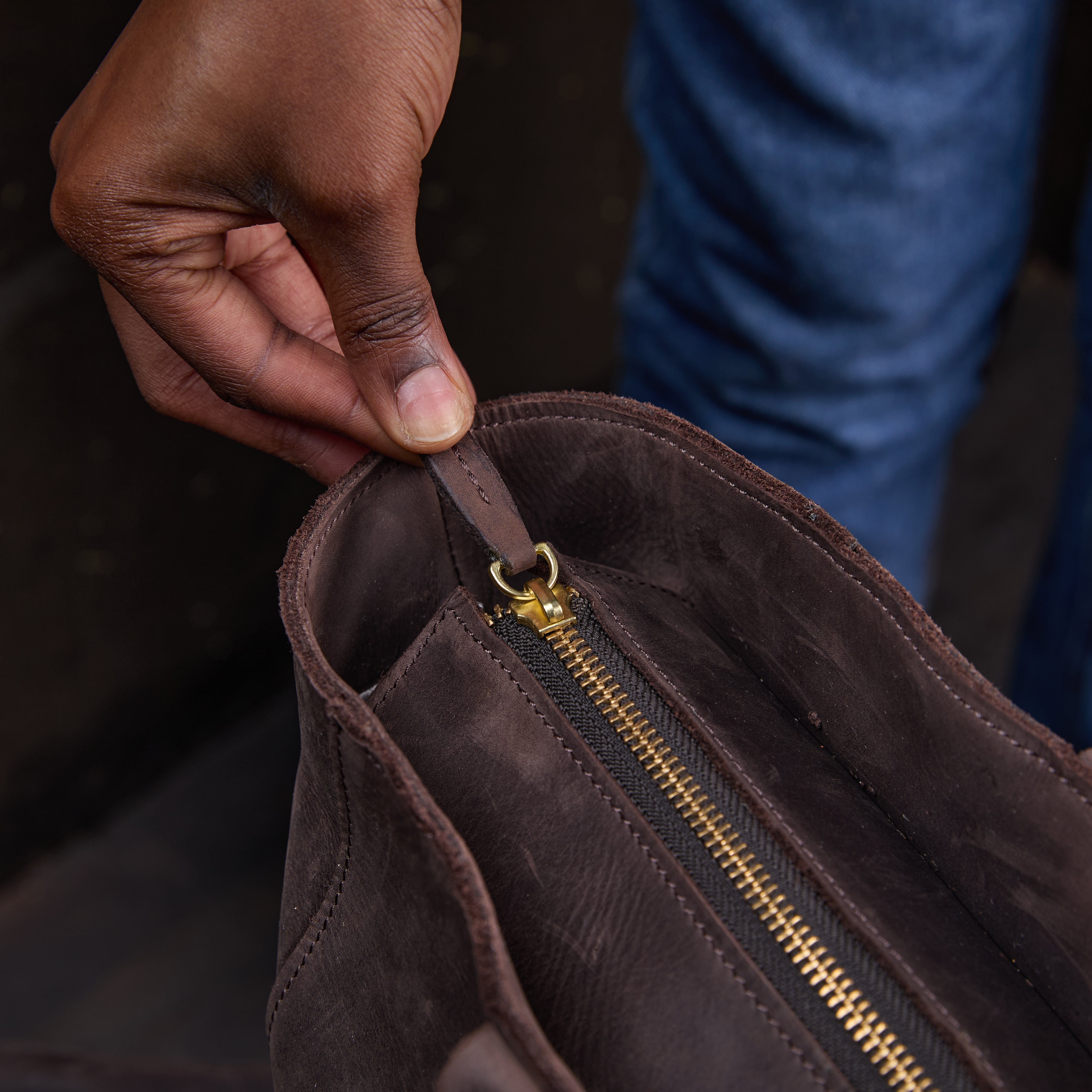 Pull-up Leather Jane Tote