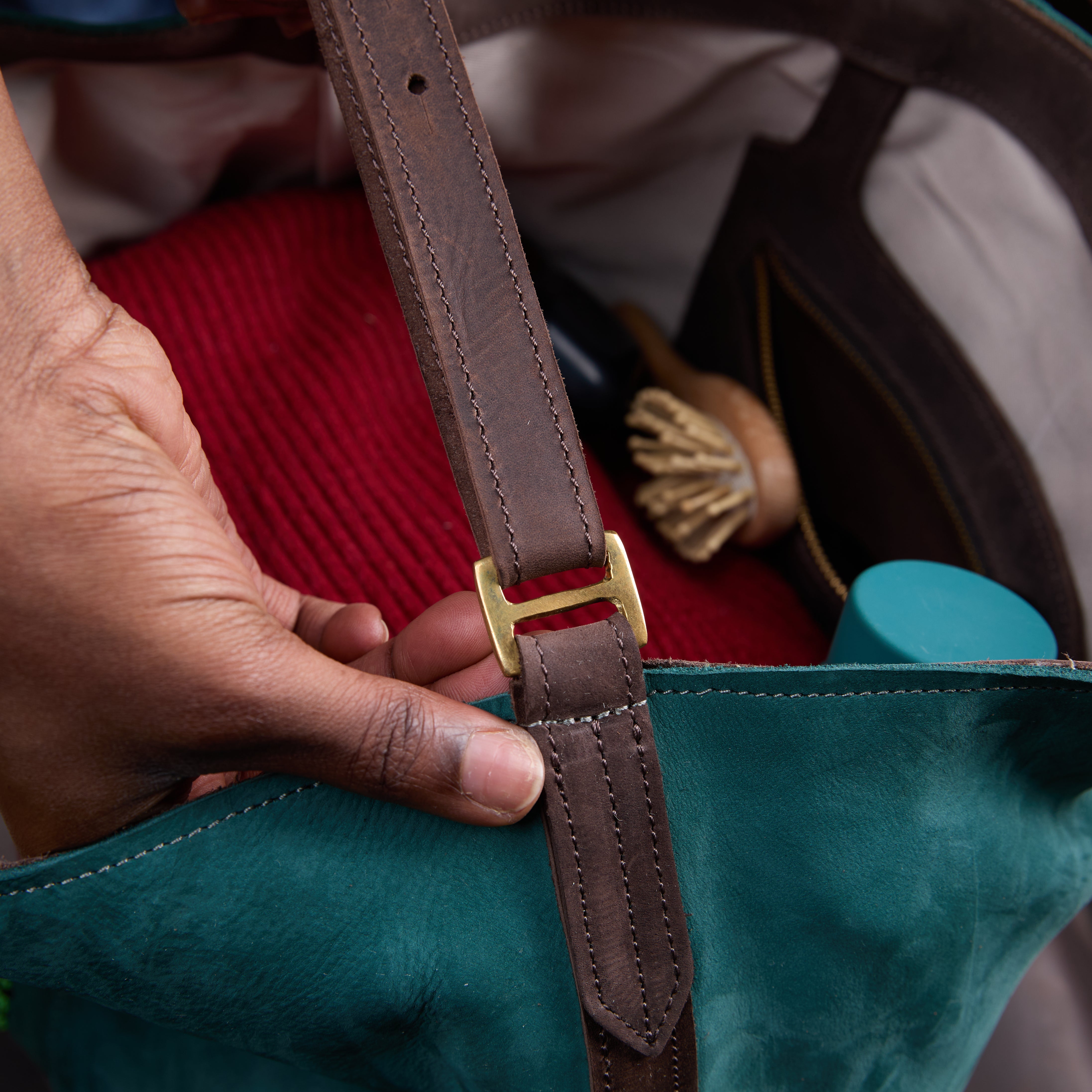 Suede Tote (Flower Beaded)