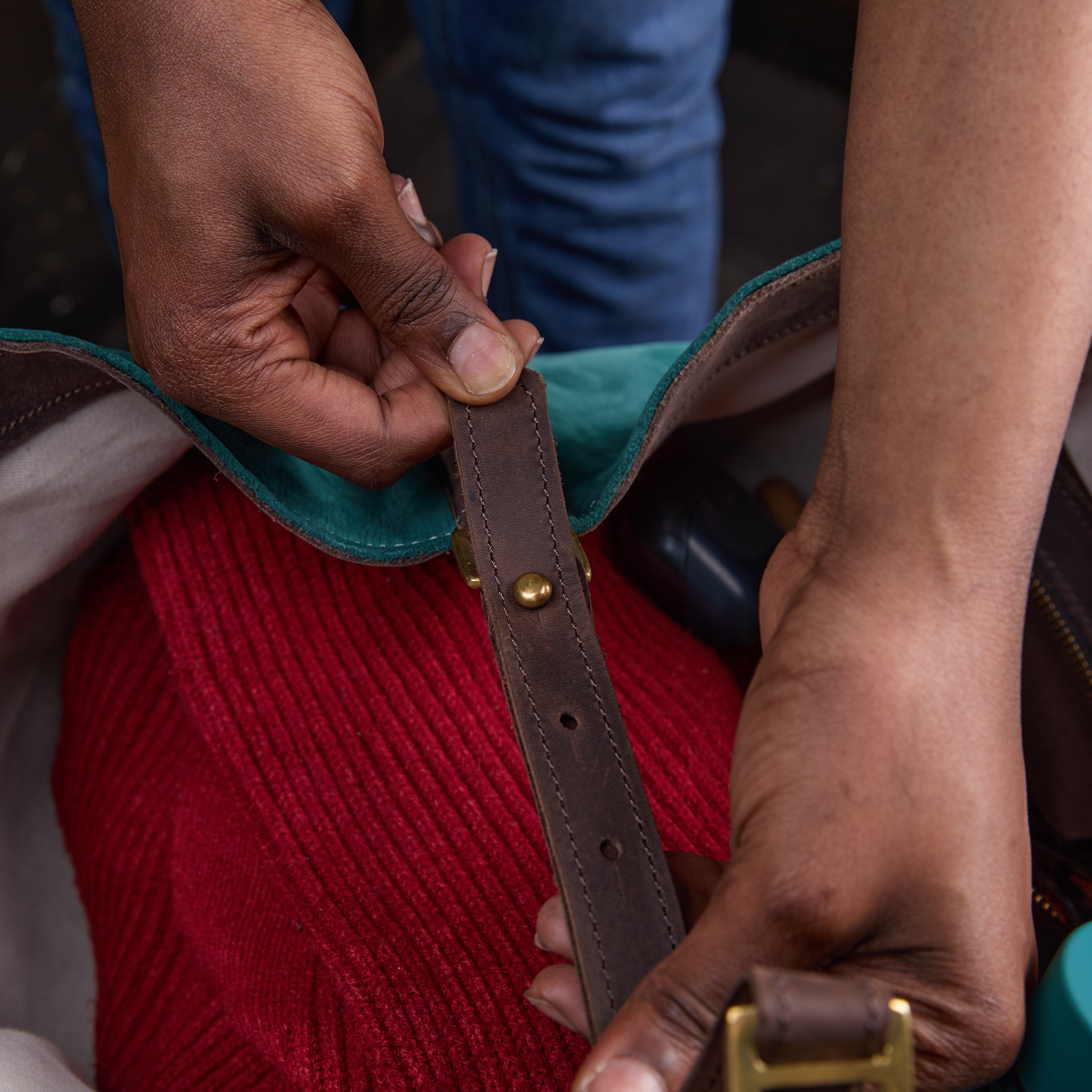 Suede Tote (Flower Beaded)
