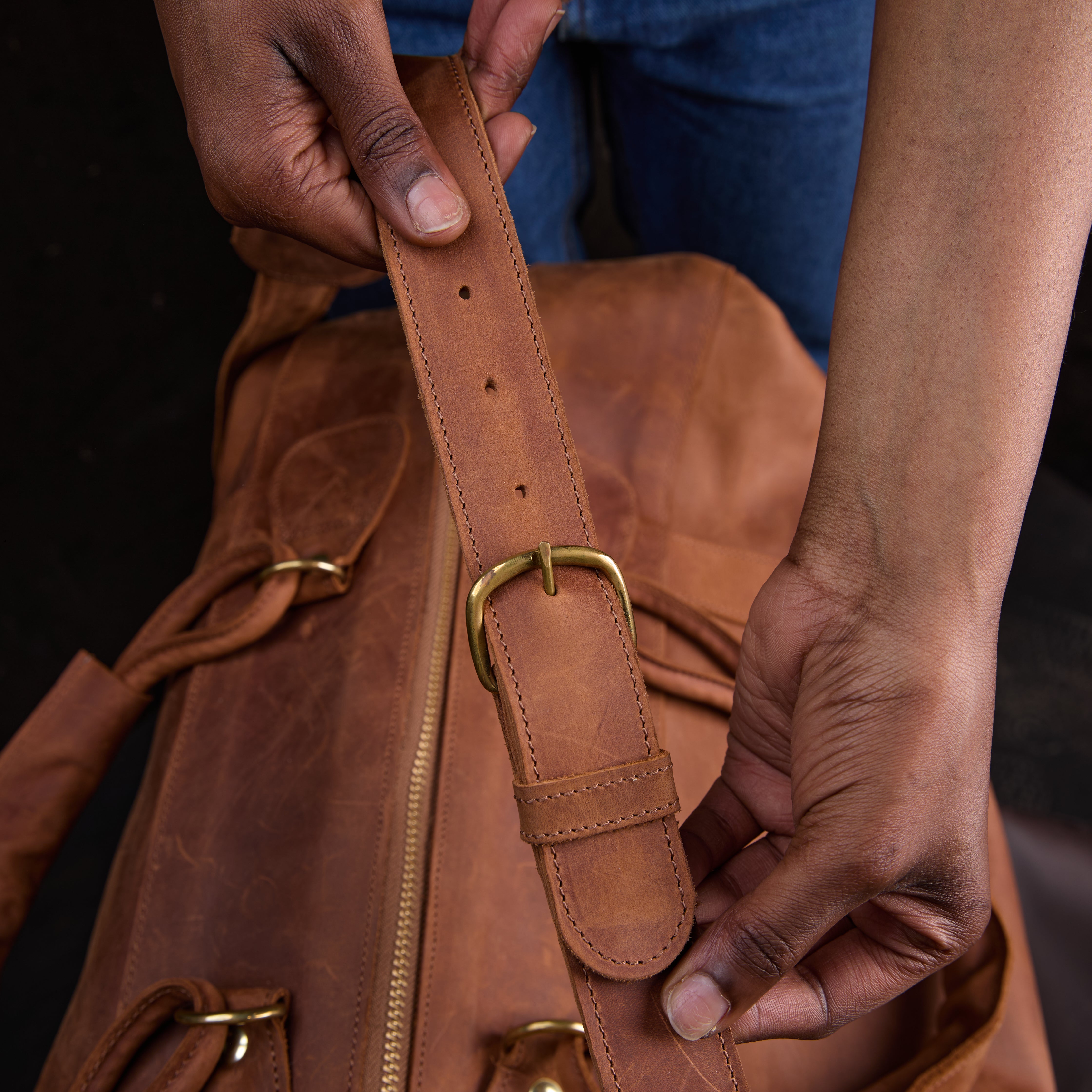 Pull-up Leather Odyssey Weekend Bag - Large