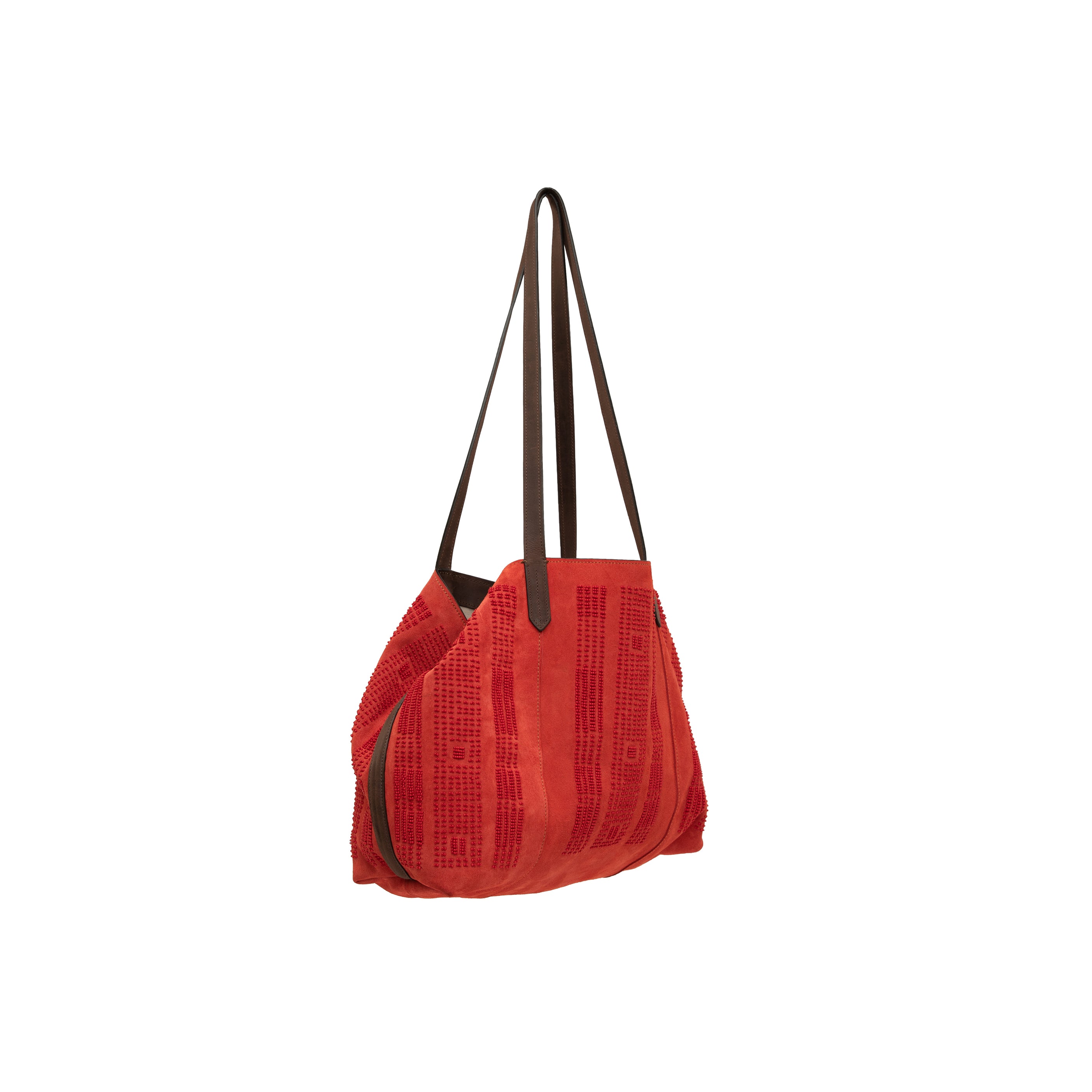 Red suede tote online bag