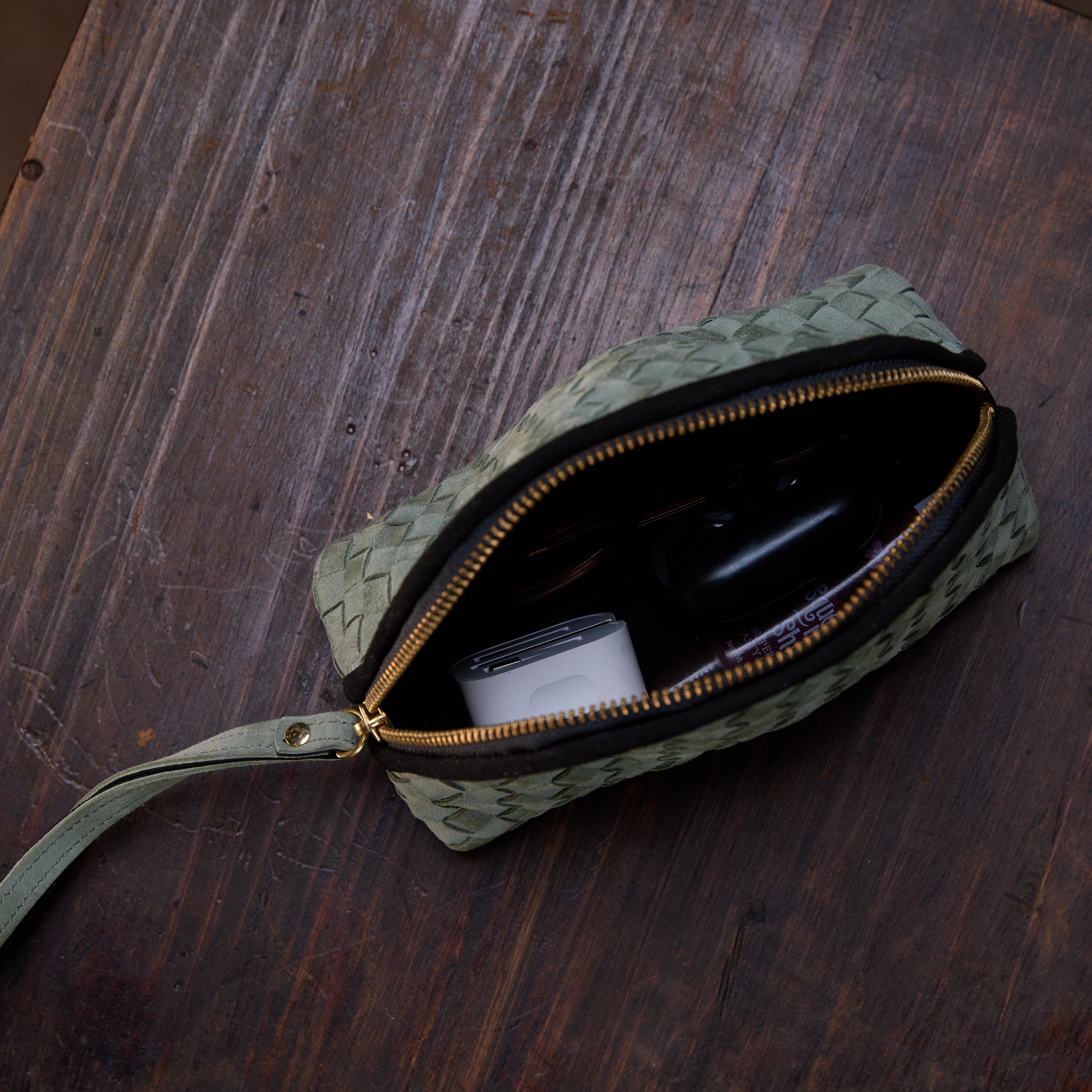 Suede Boat Purse (Woven)