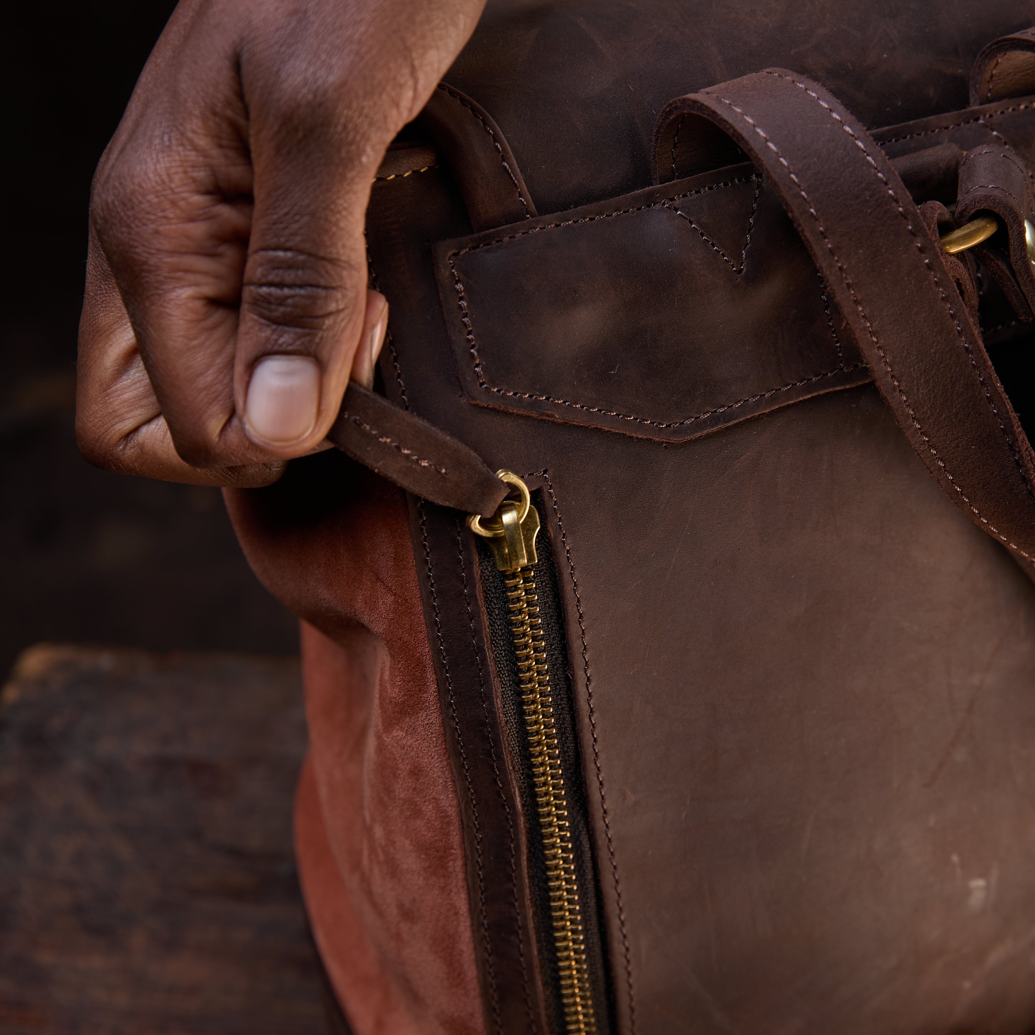 Suede Cecilia Backpack (Mocha Leather)