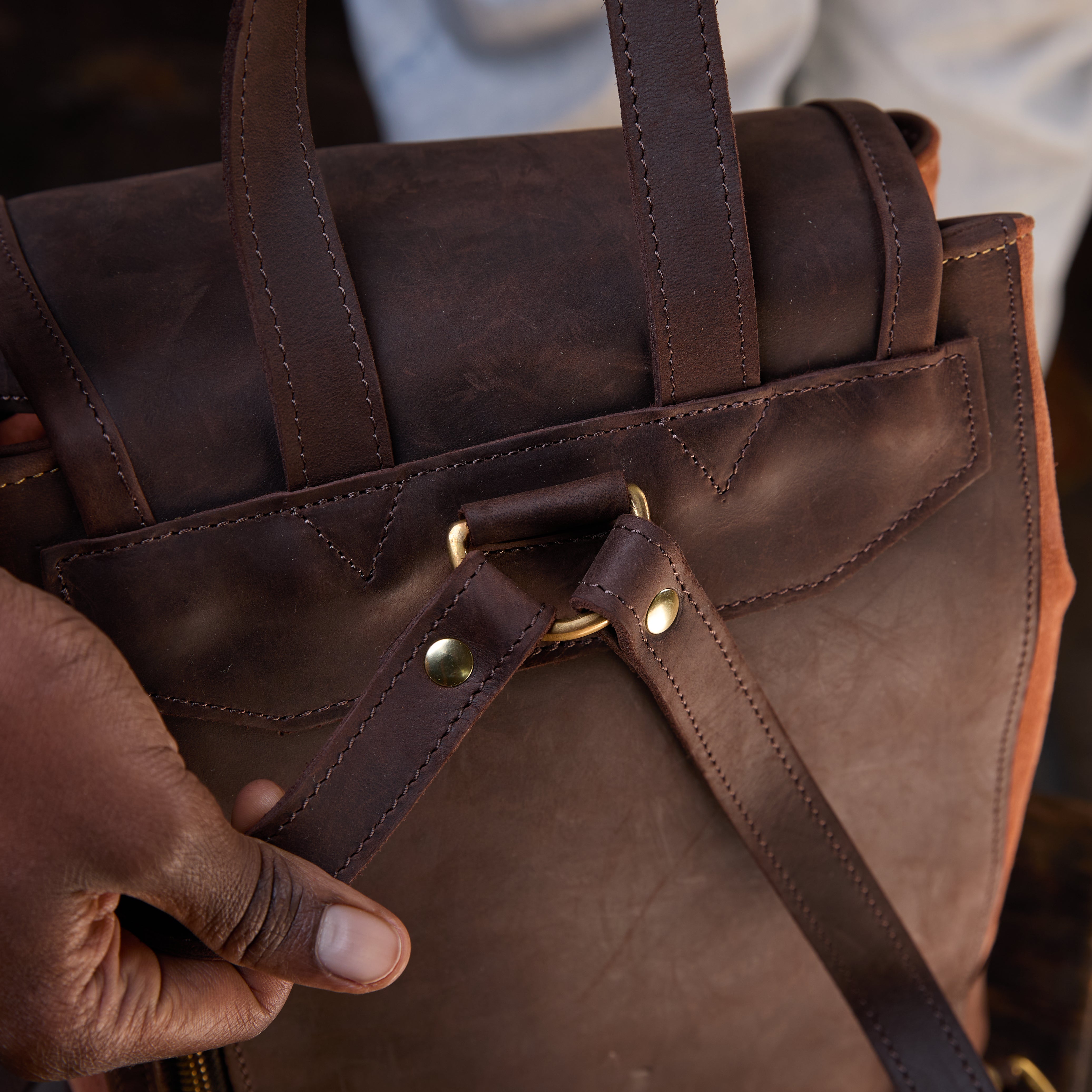 Suede Cecilia Backpack (Mocha Leather)