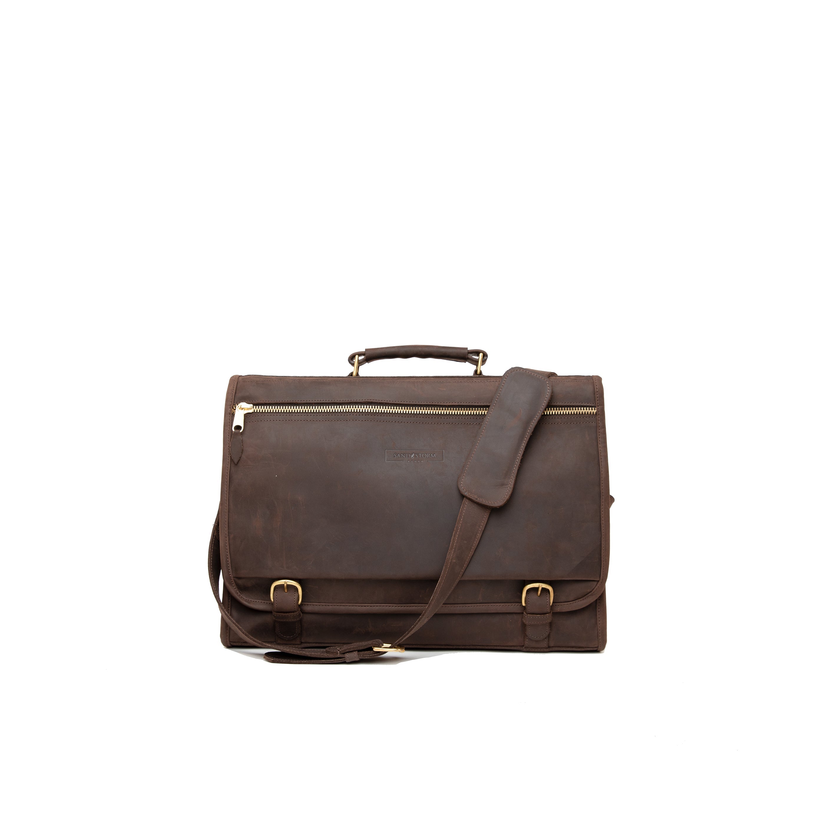 Pull Up Leather Executive Briefcase - Sandstorm Kenya (Intl)
