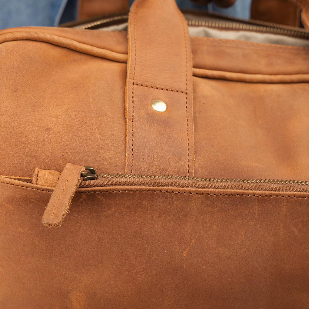 Pull-up Leather Andrew Work Bag - Sandstorm Kenya (Intl)