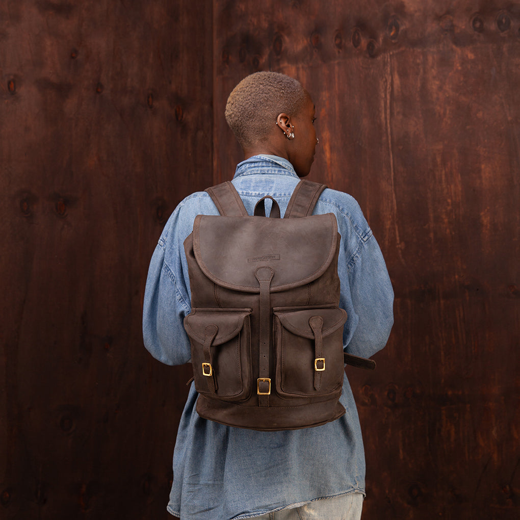 Pull-up Leather Moshi Backpack - Sandstorm Kenya (Intl)
